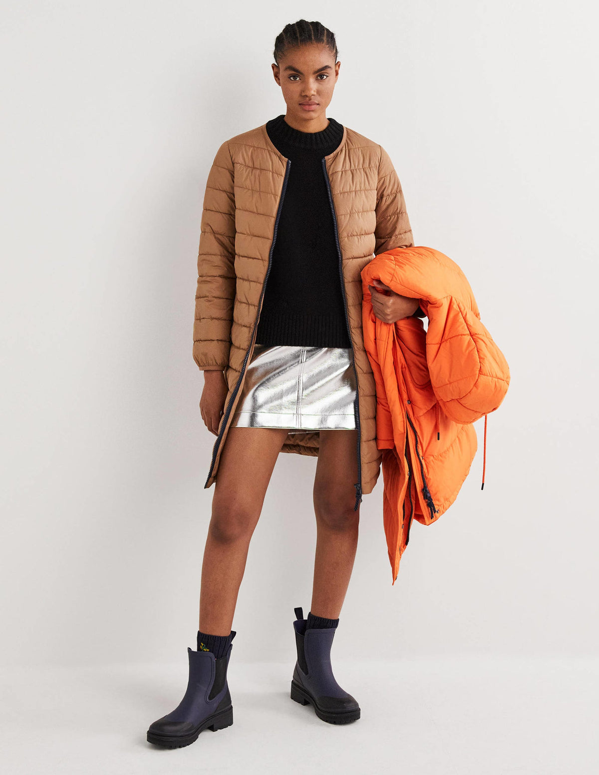Longline Hooded Puffer Coat-Fire Opal - Image 5