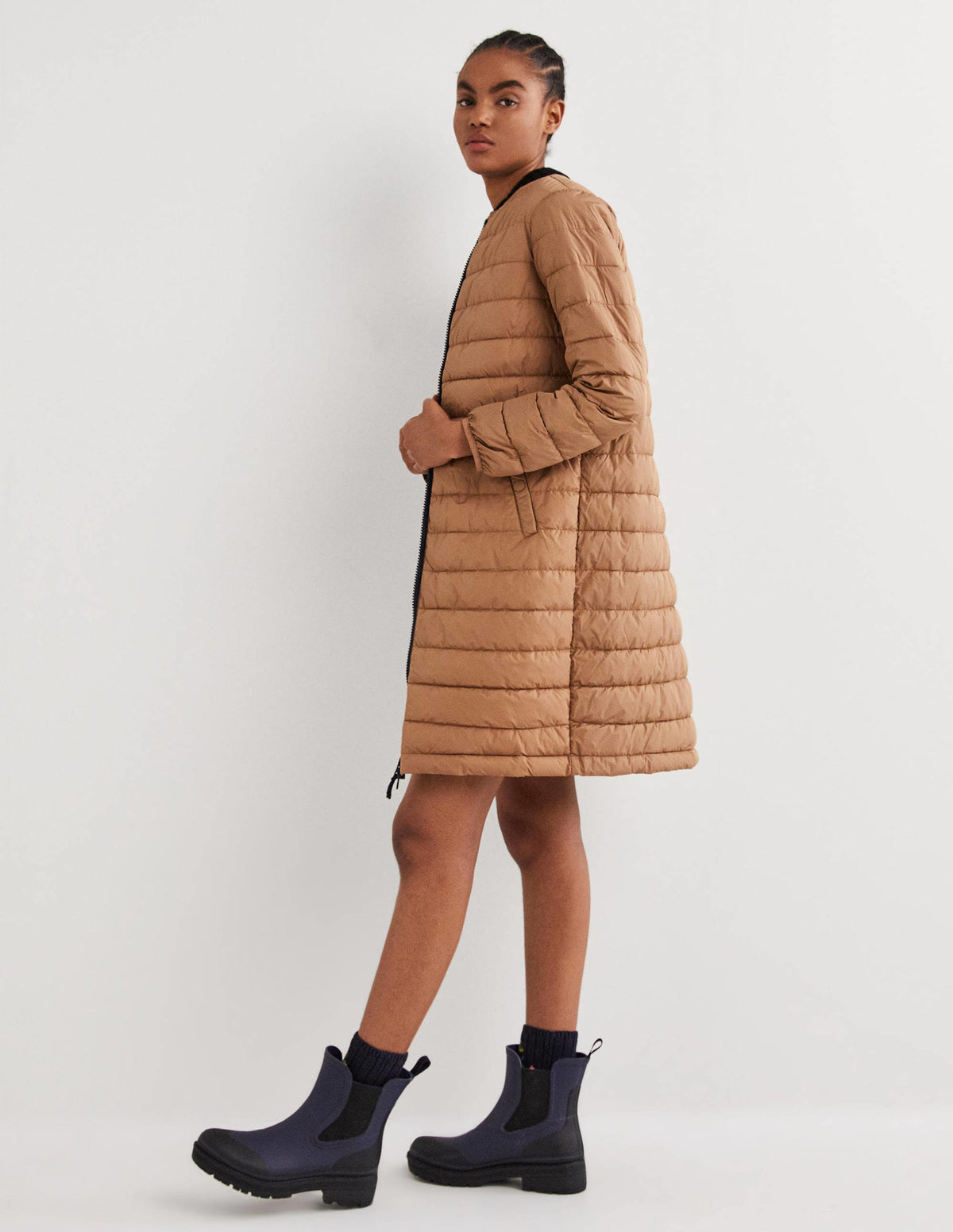 Longline Hooded Puffer Coat-Fire Opal - Image 6