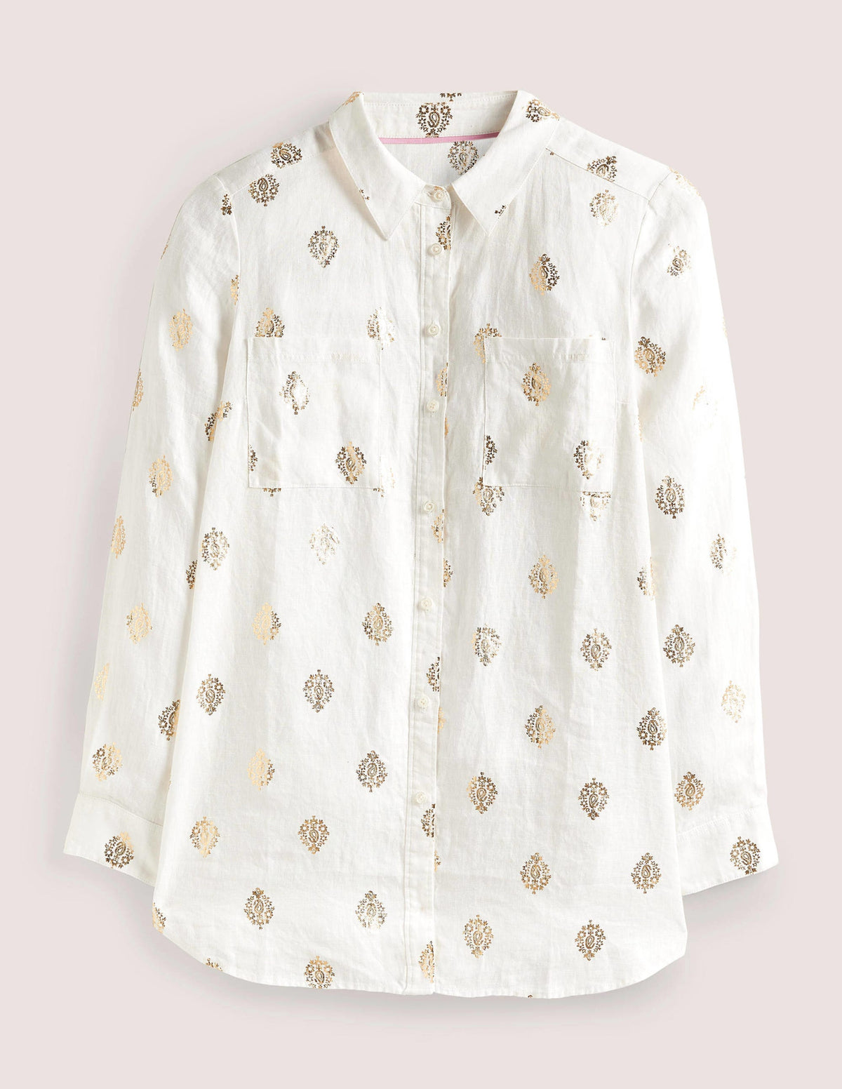 Linen Shirt-Ivory, Opulent Paisley - Image 5