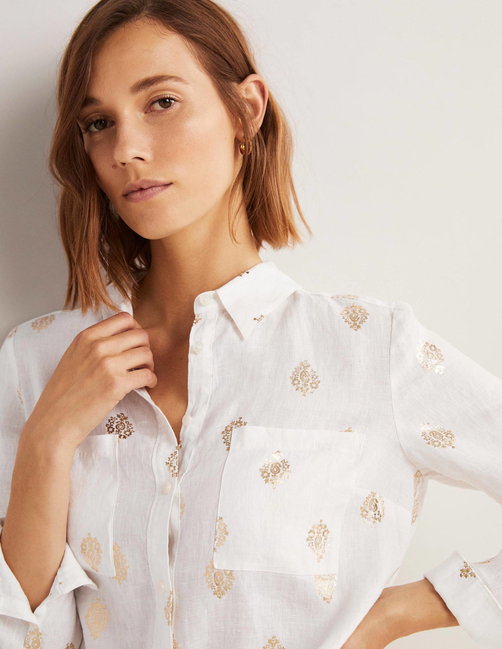Linen Shirt-Ivory, Opulent Paisley-2