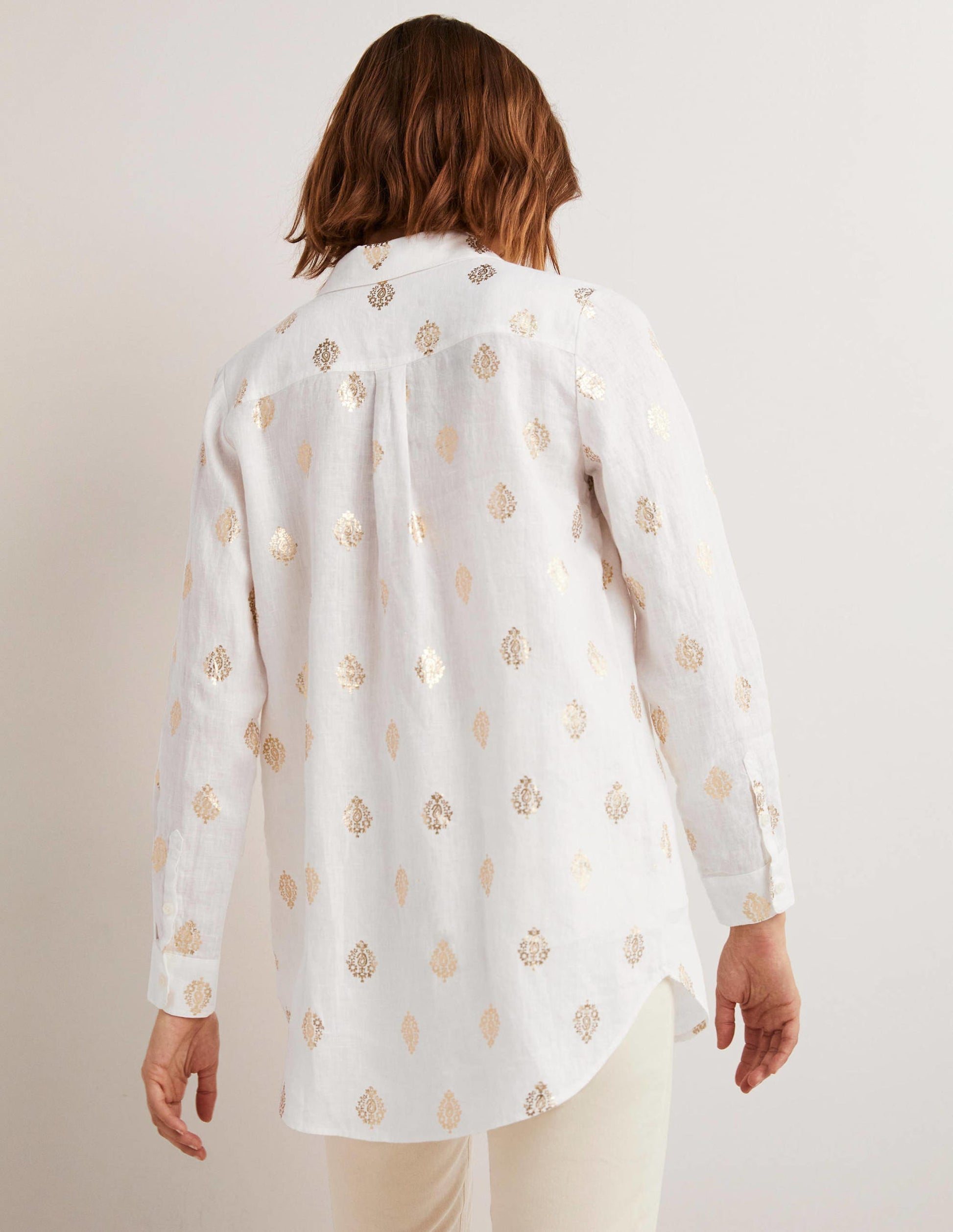 Linen Shirt-Ivory, Opulent Paisley-3