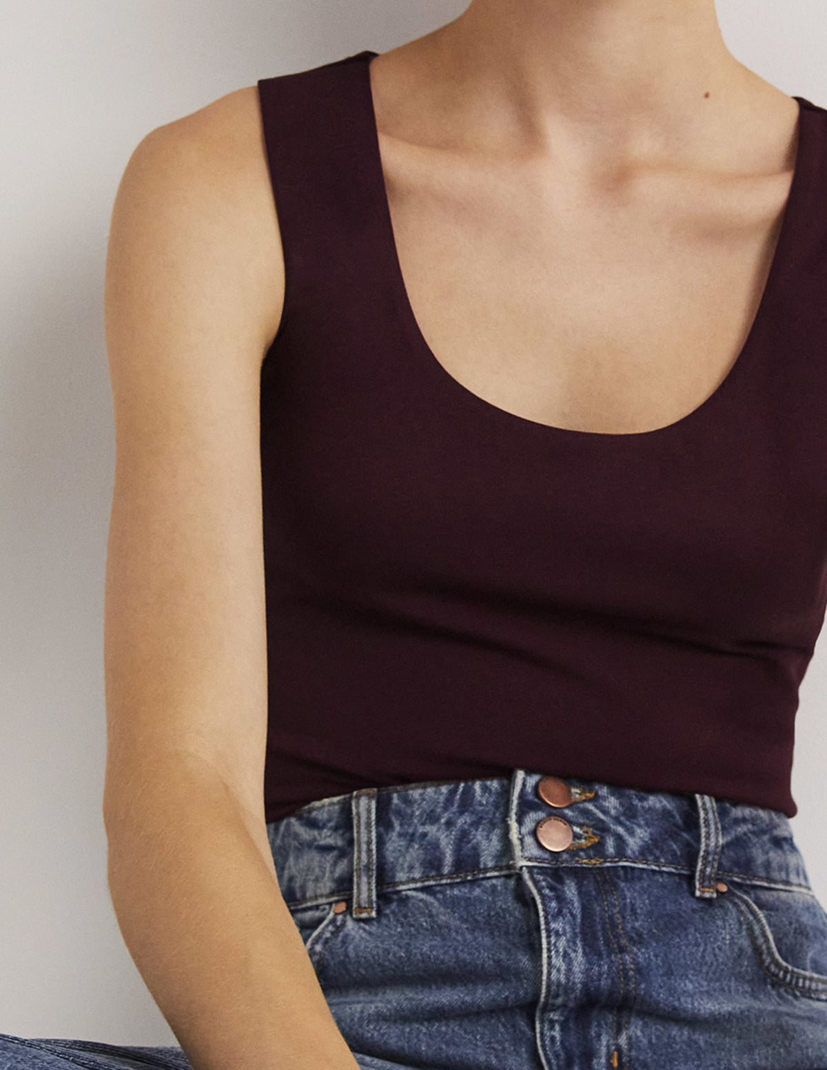 Double Layer Tank-Mulled Wine Purple - Image 2