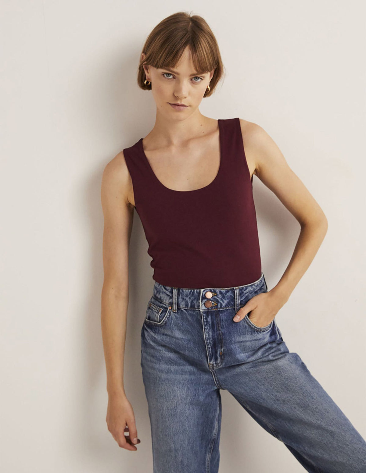 Double Layer Tank-Mulled Wine Purple - Image 4