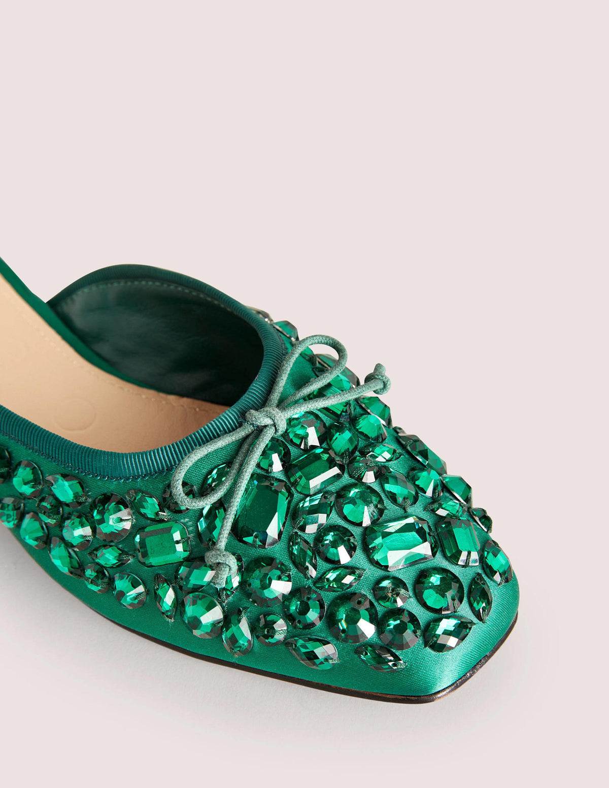 Jewelled Flat Mules-Hunter Green-3