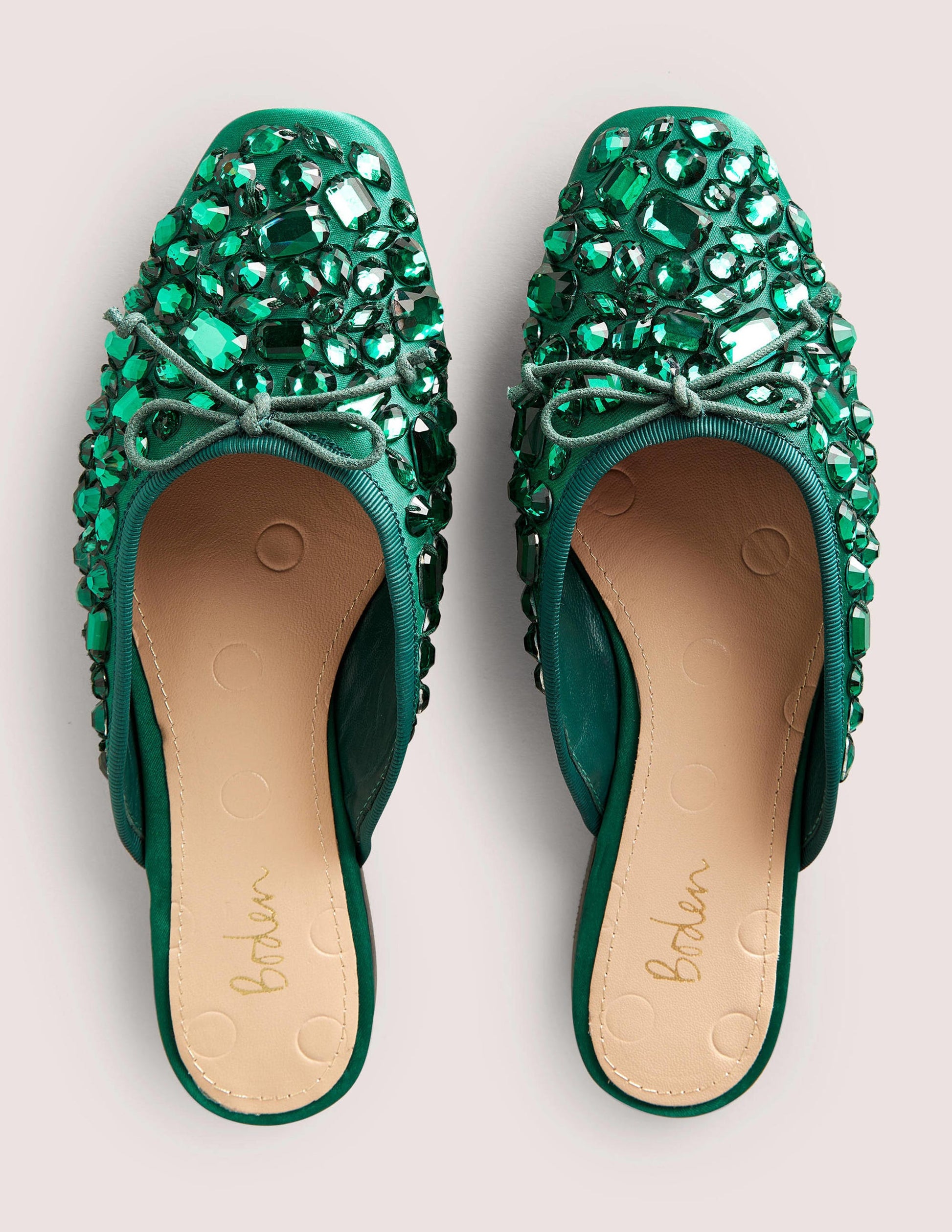 Jewelled Flat Mules-Hunter Green-4