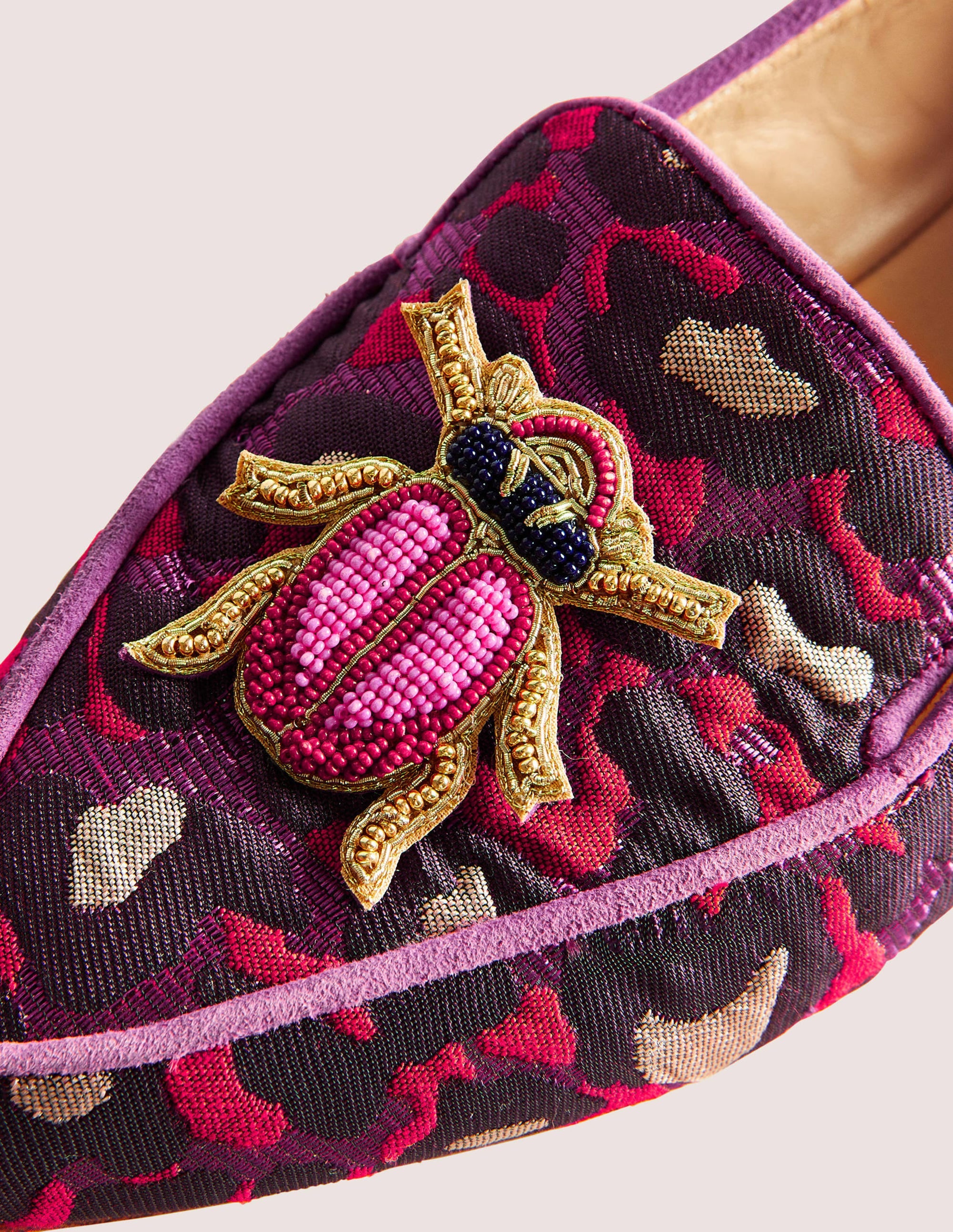 Embellished Jacquard Loafers-Cheetah - Image 3