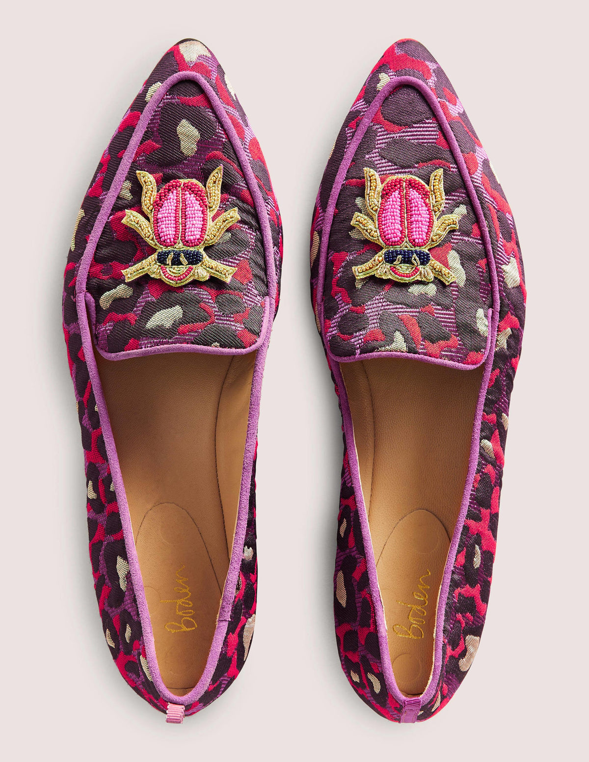 Embellished Jacquard Loafers-Cheetah - Image 4