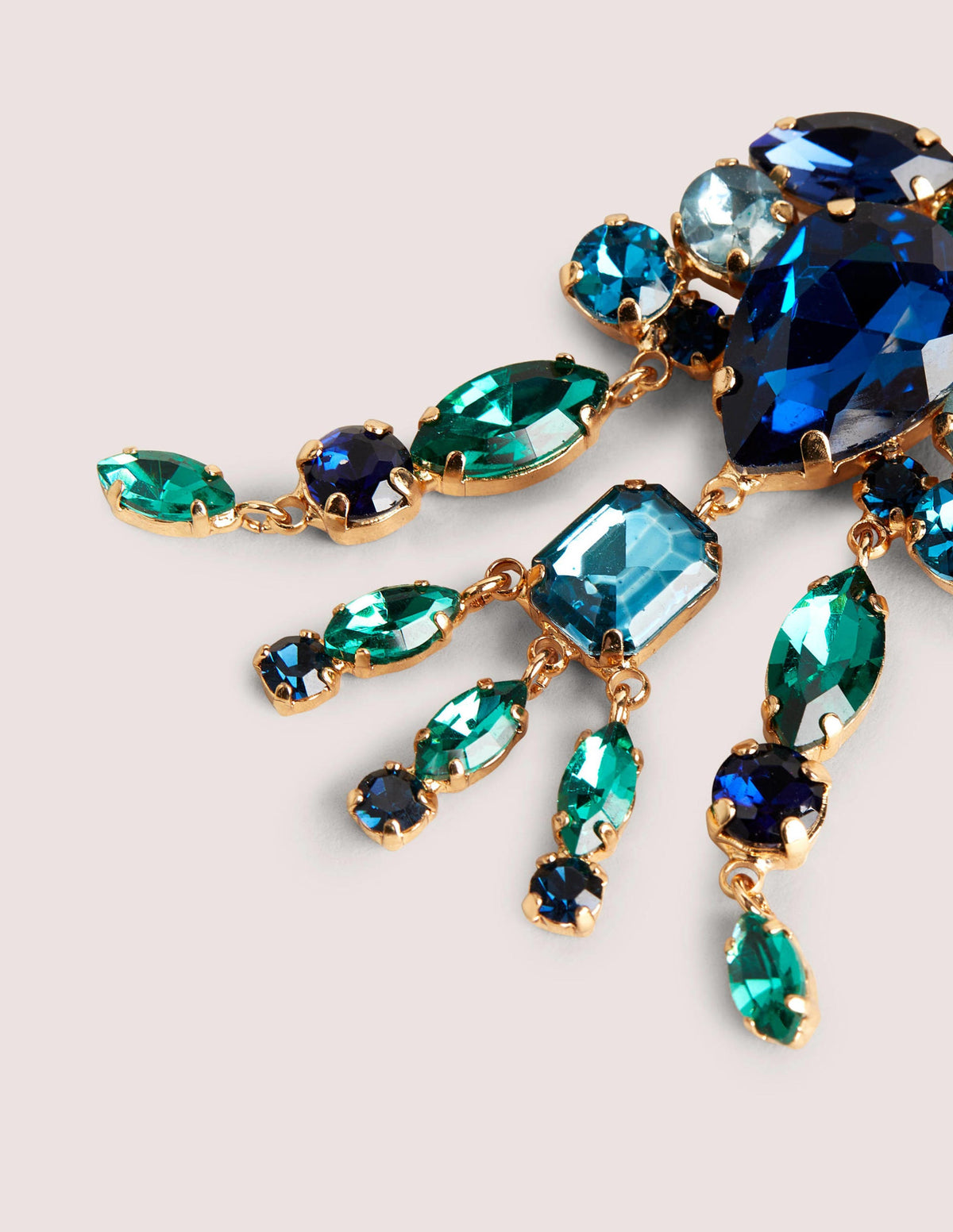 Jewel Chandelier Earrings-Blue/ Green - Image 3