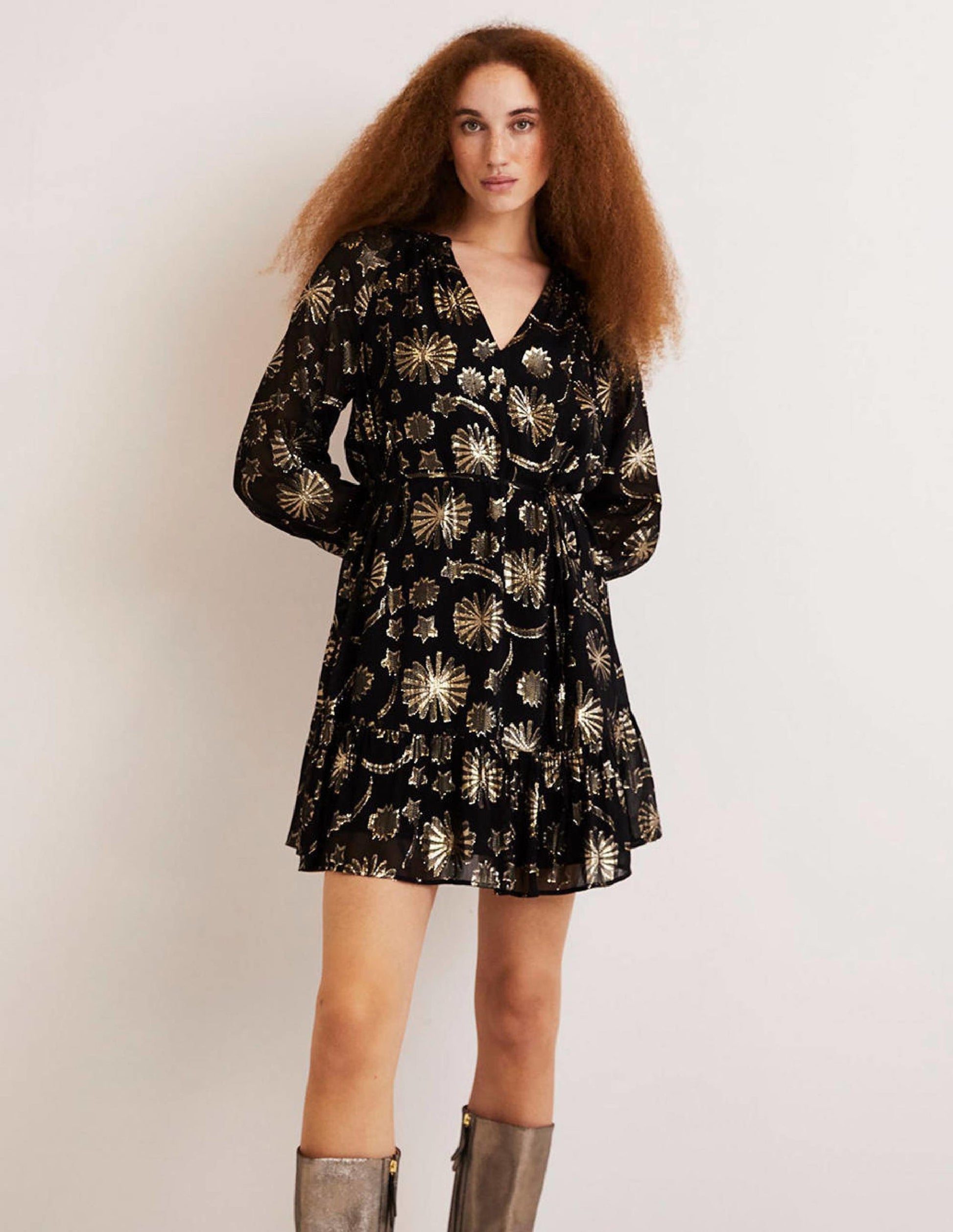Swing Mini Dress-Firework Jacquard-1