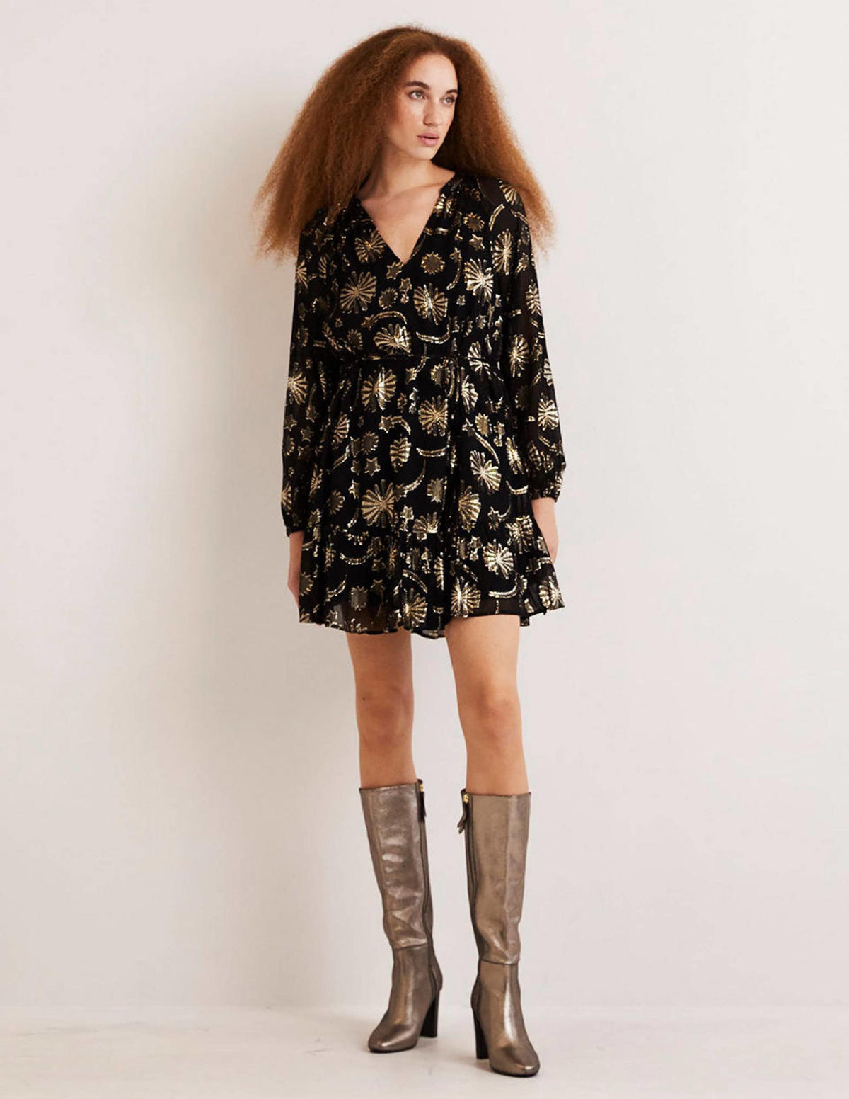 Swing Mini Dress-Firework Jacquard - Image 4