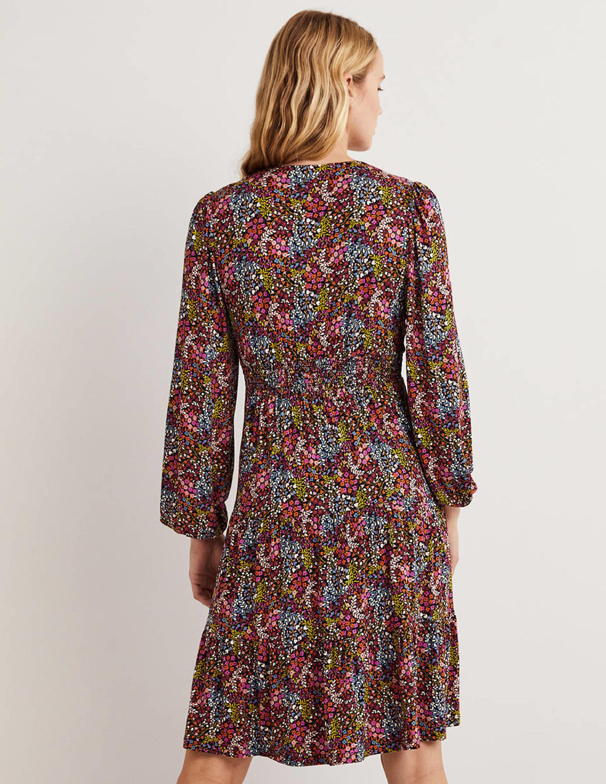 Tiered Jersey Mini Dress-Multi, Ditsy Garden - Image 3