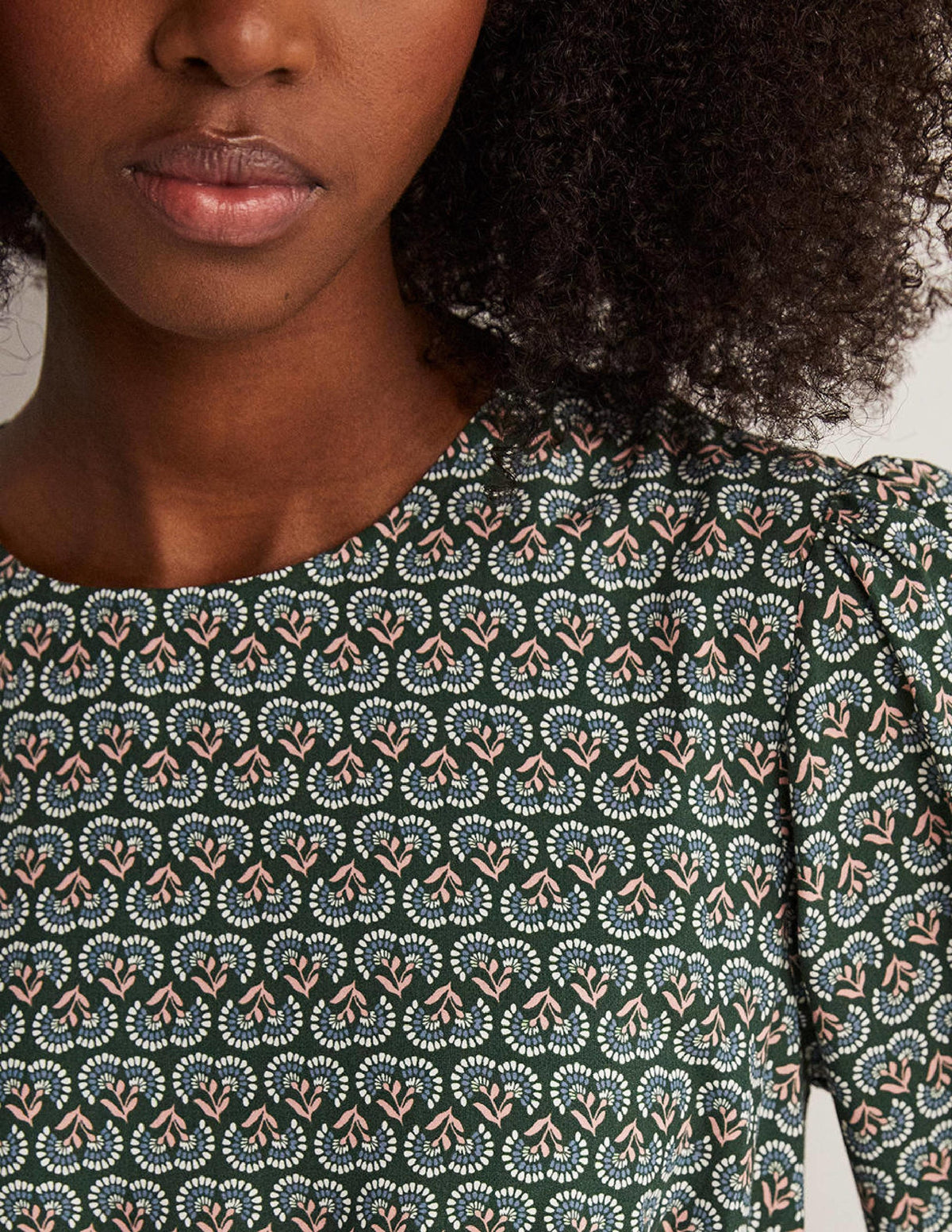 Crew Neck Dress-Hunter Green, Dandelion Pop - Image 2