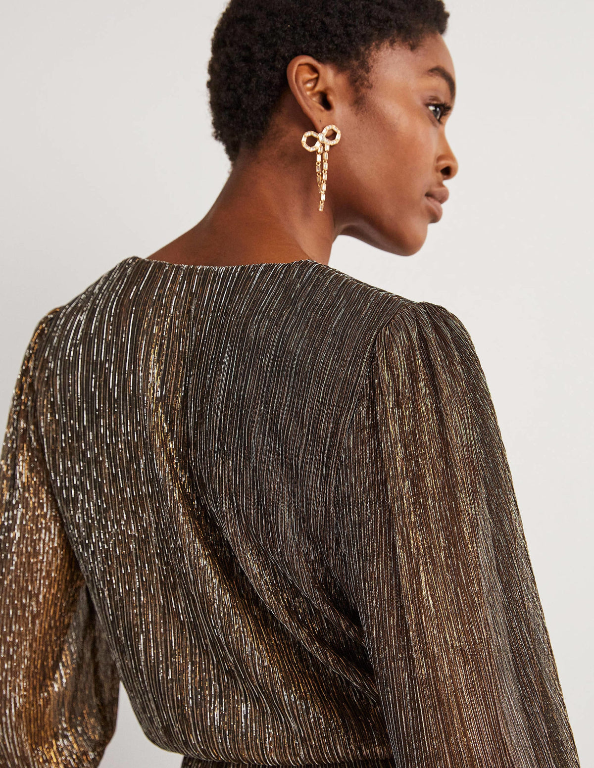 Plisse Palazzo Jumpsuit-Gold, Black Lurex-5