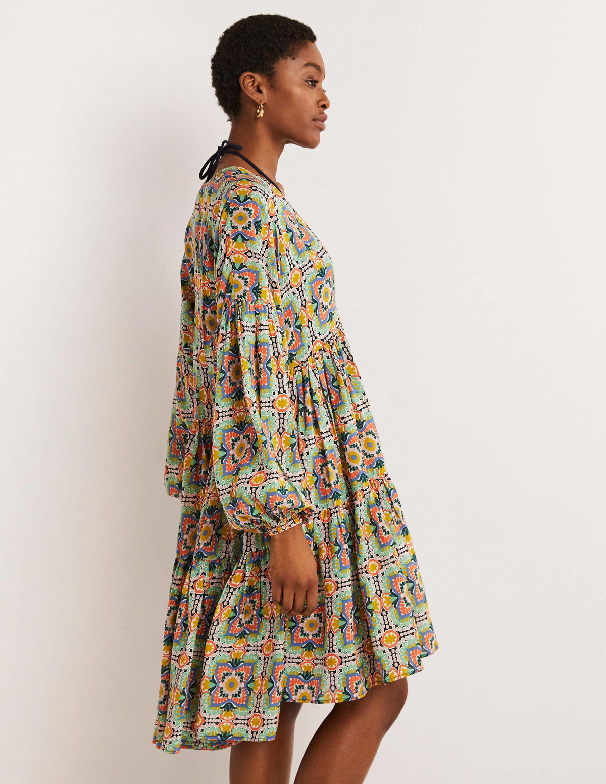 Relaxed Tiered Beach Dress-Multi, Tapestry Tile - Image 4