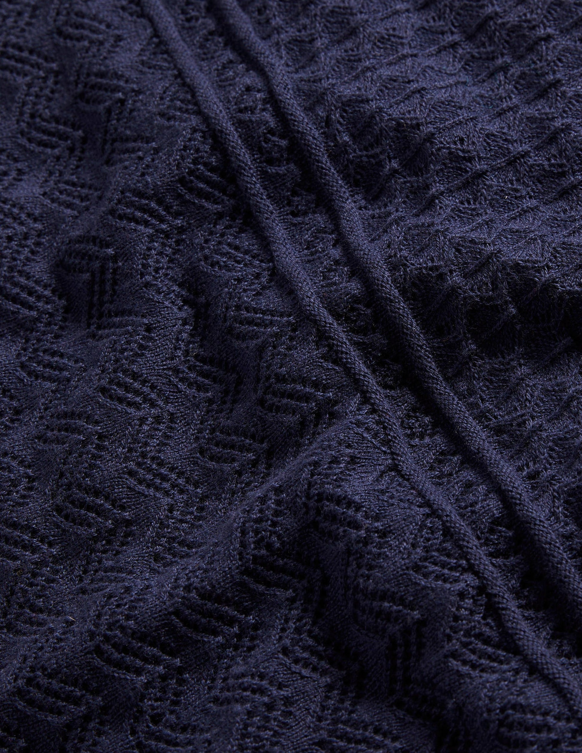 Pointelle Knitted Mini Dress-Night Blue-6