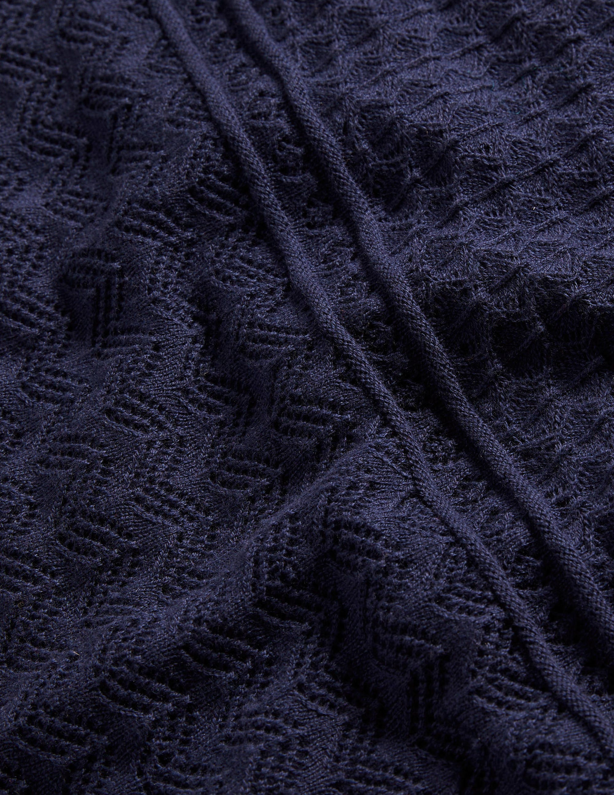 Pointelle Knitted Mini Dress-Night Blue - Image 6