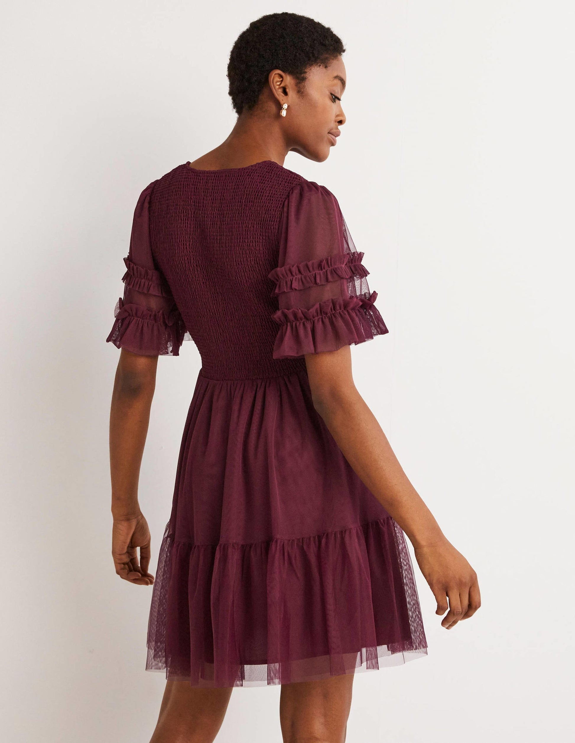 Tulle Smocked Mini Party Dress-Ruby Ring-3