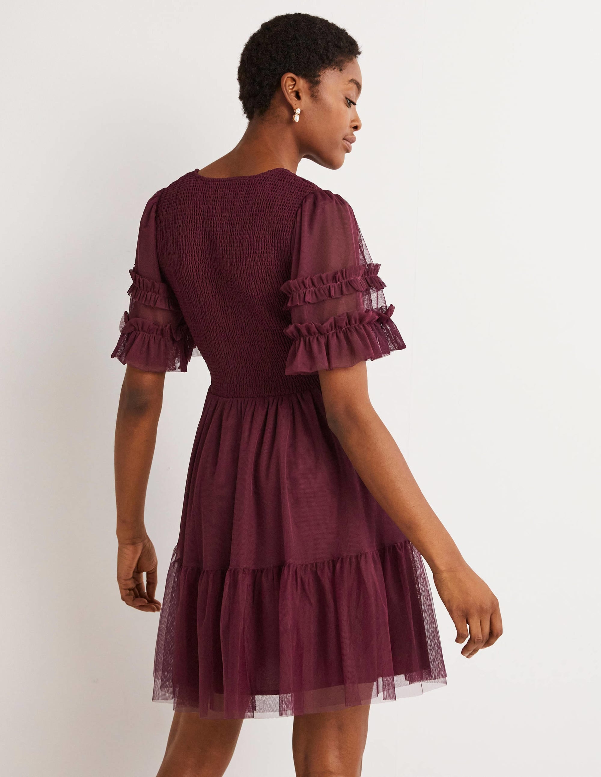 Tulle Smocked Mini Party Dress-Ruby Ring - Image 3
