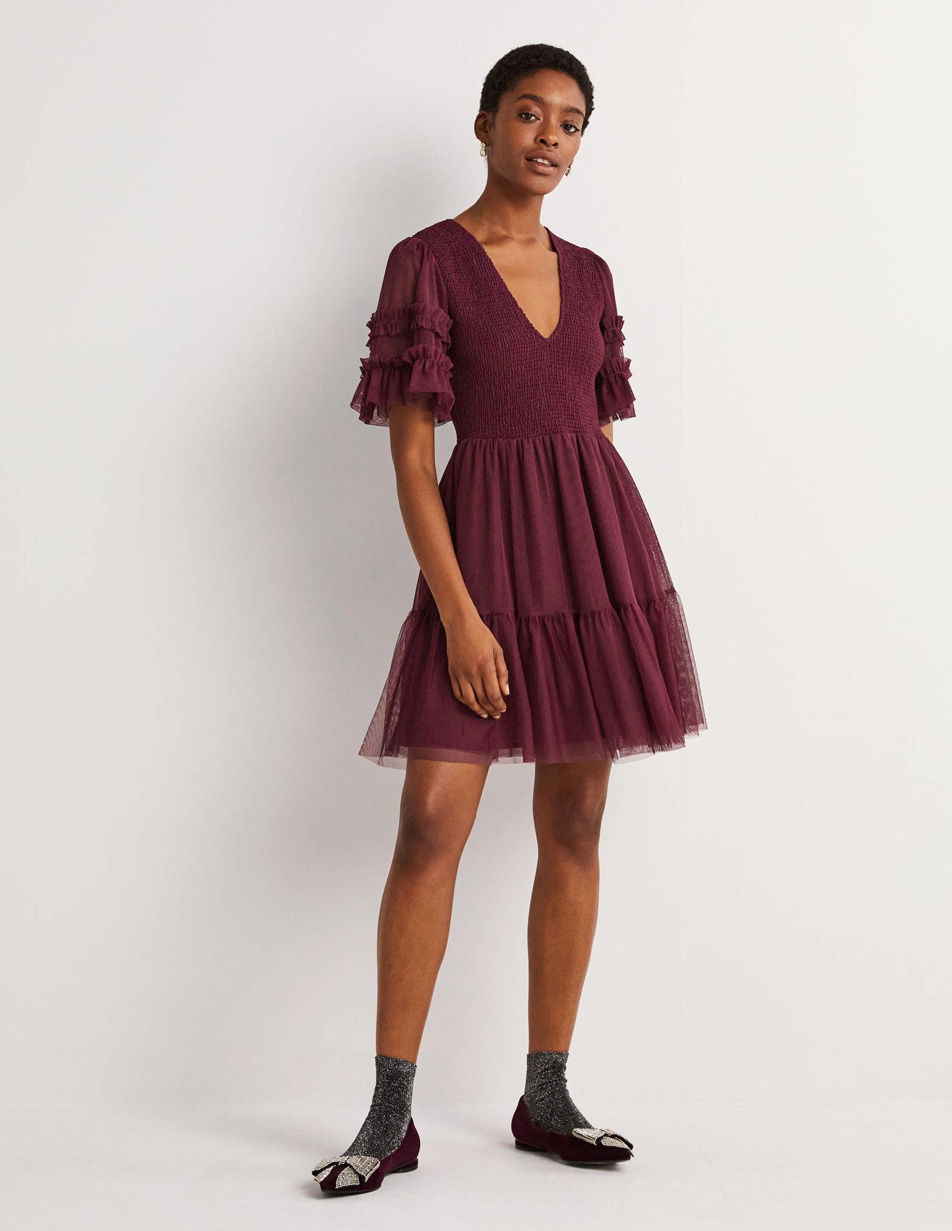 Tulle Smocked Mini Party Dress-Ruby Ring-4