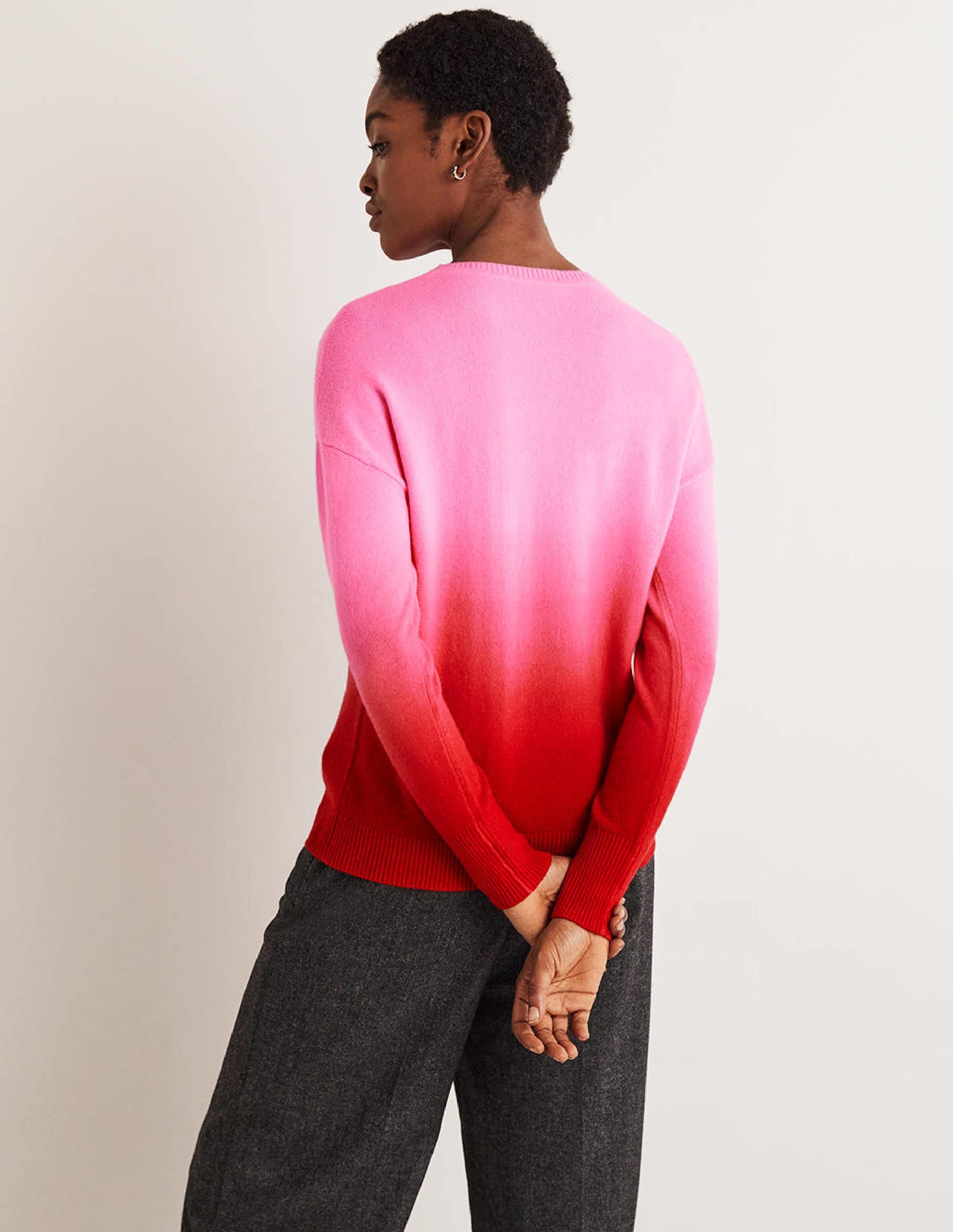 Margot Cashmere Sweater-Pink, Red Ombre - Image 3