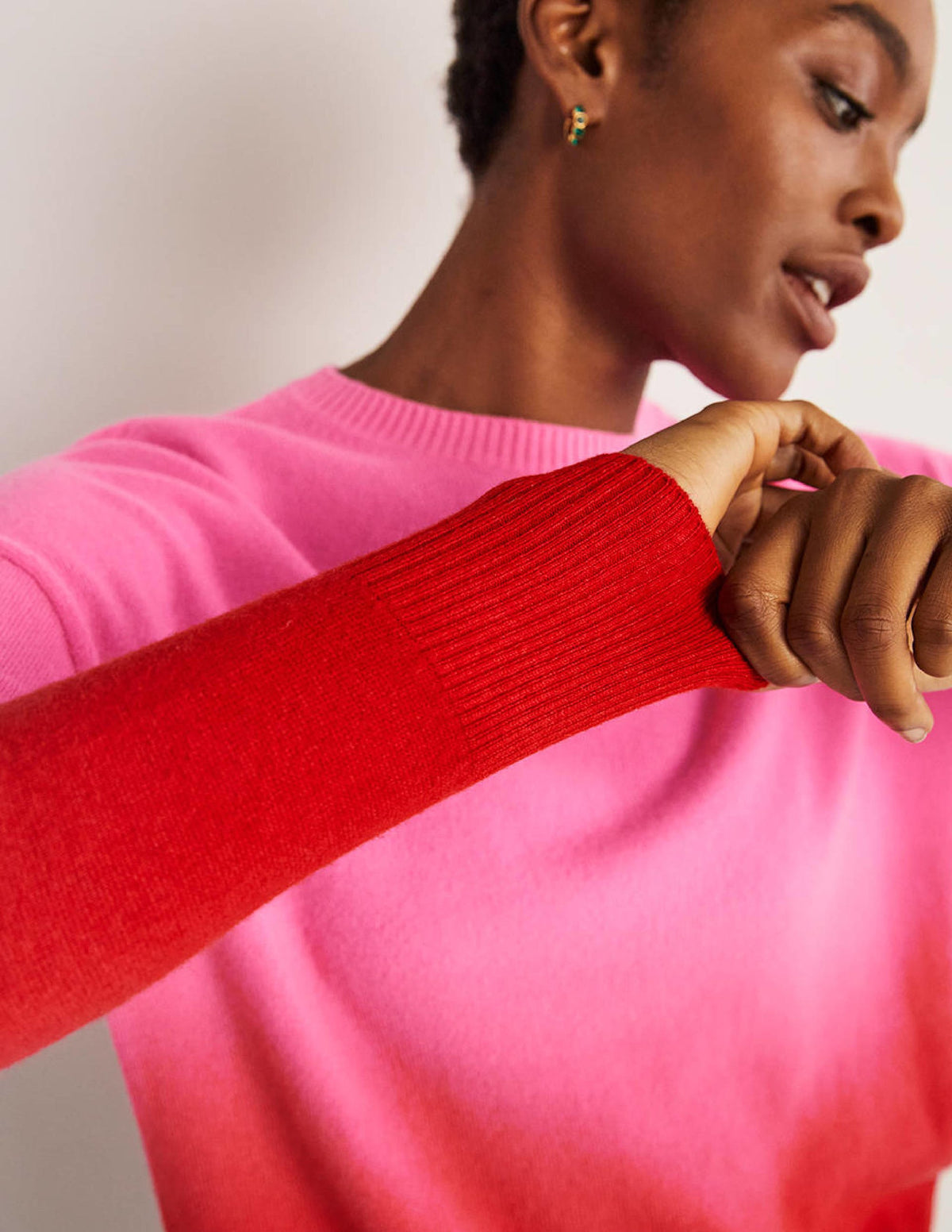 Margot Cashmere Sweater-Pink, Red Ombre - Image 5