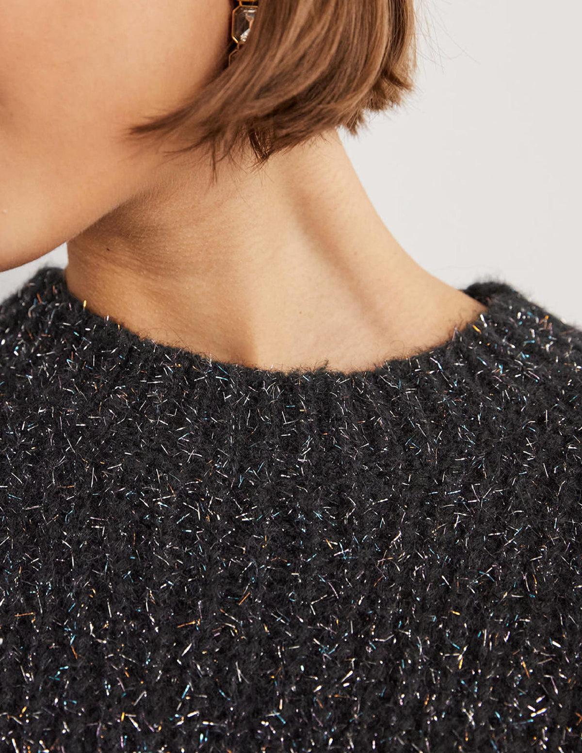 Chunky Ribbed Sweater-Black Sparkle-2