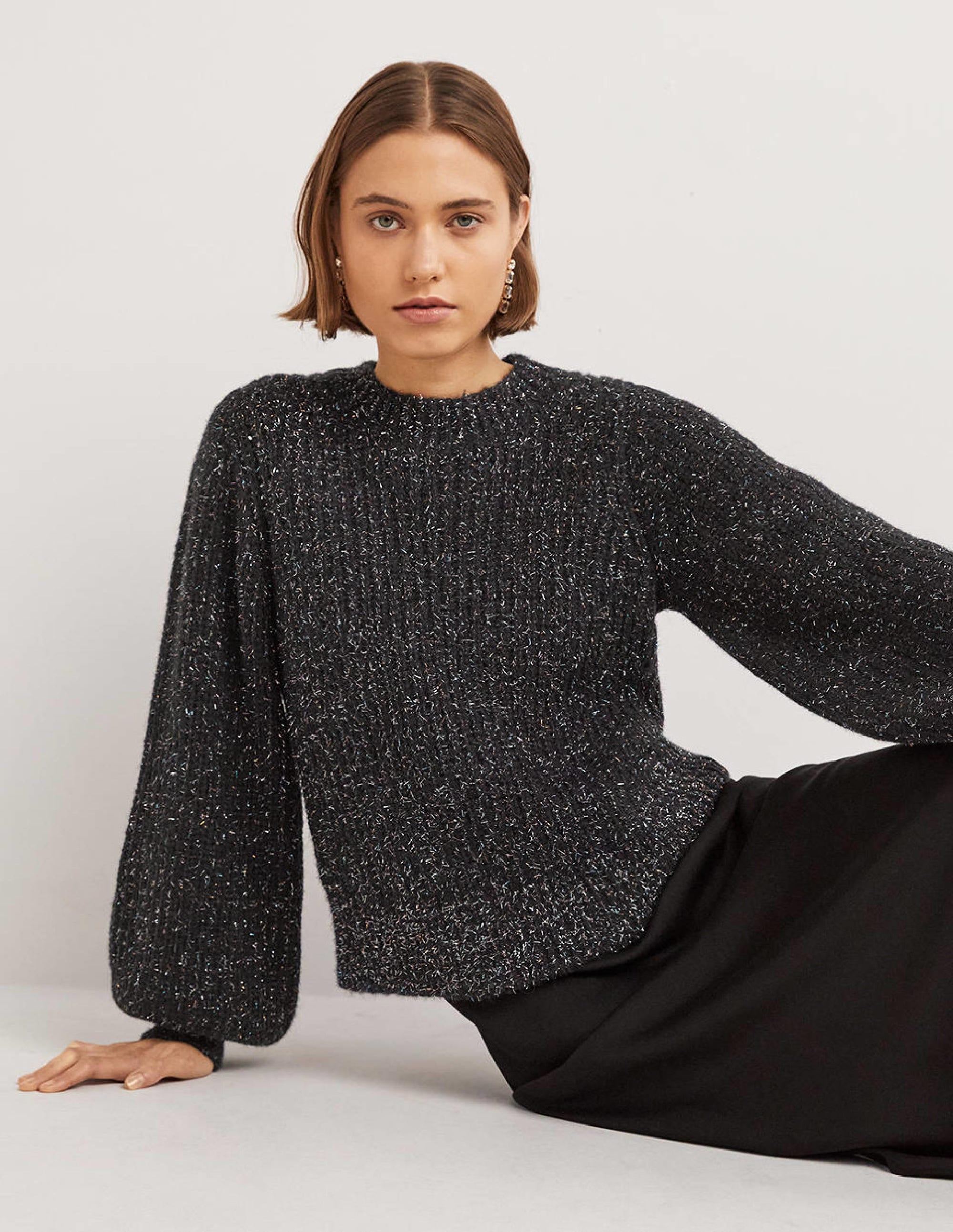 Chunky Ribbed Sweater-Black Sparkle - Image 4