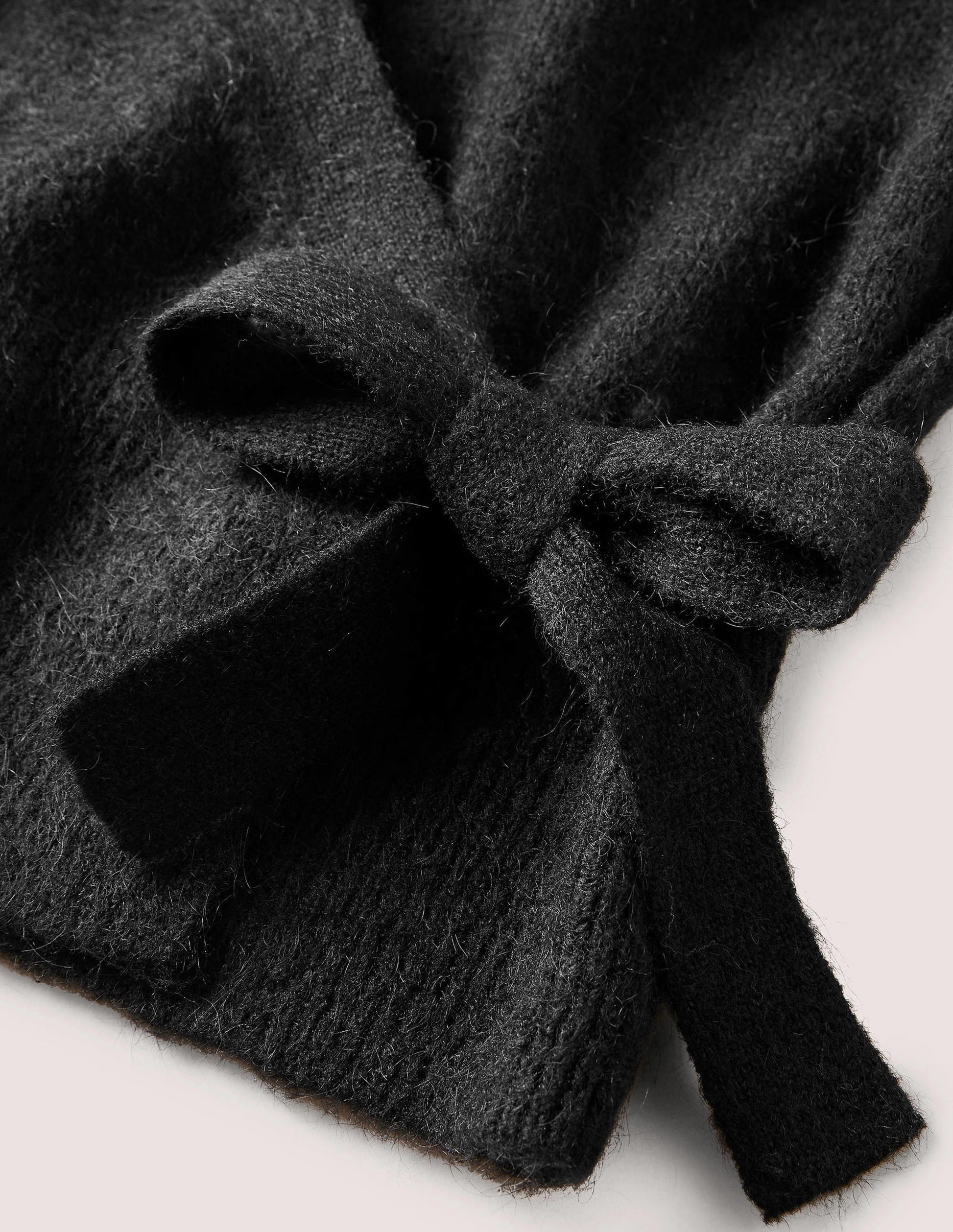 Fluffy Wrap Cardigan-Black-6