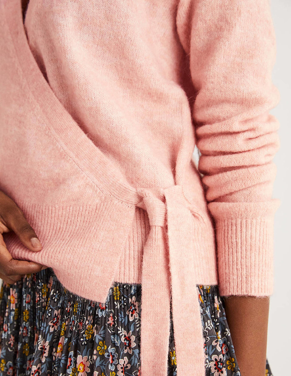 Fluffy Wrap Cardigan-Pink Frosting - Image 2