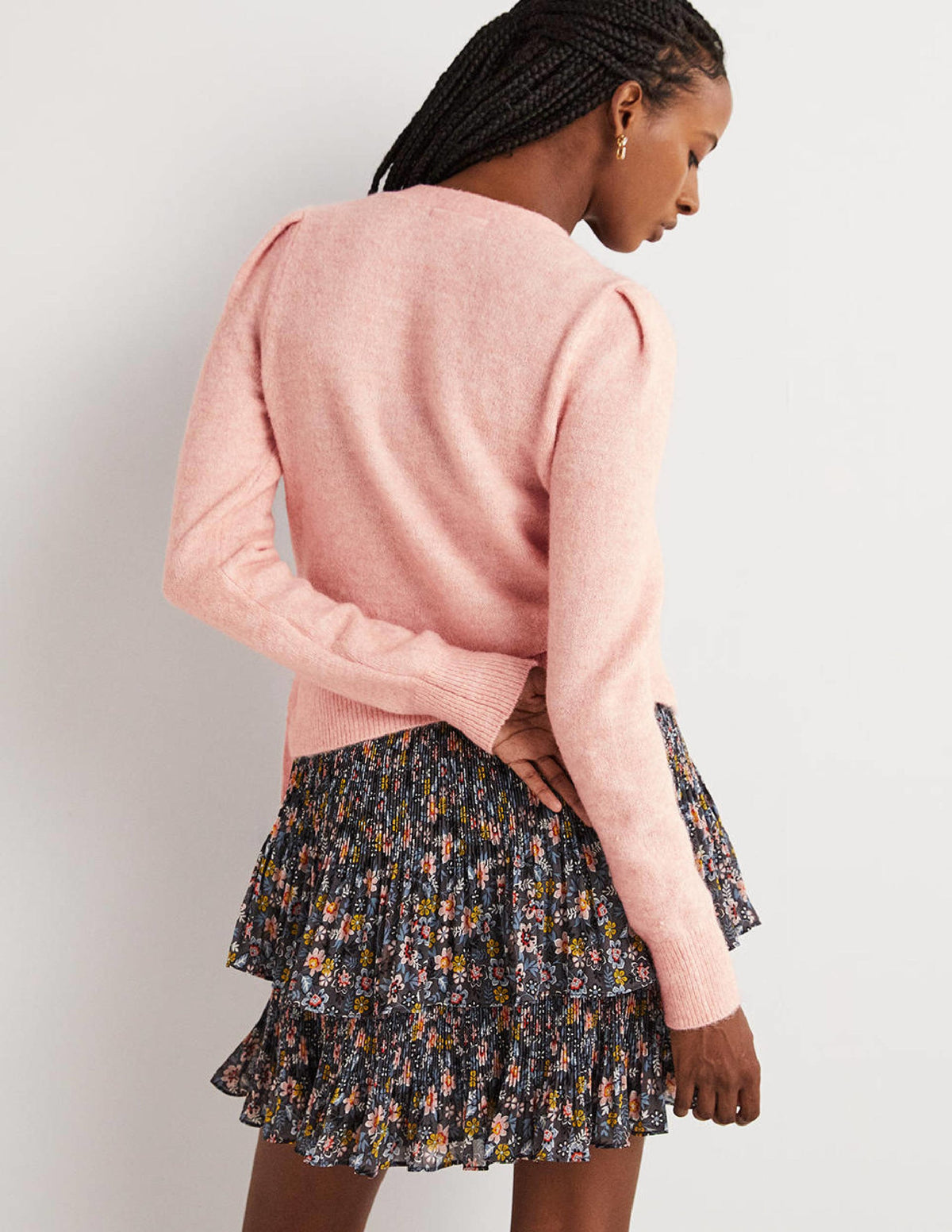 Fluffy Wrap Cardigan-Pink Frosting - Image 3