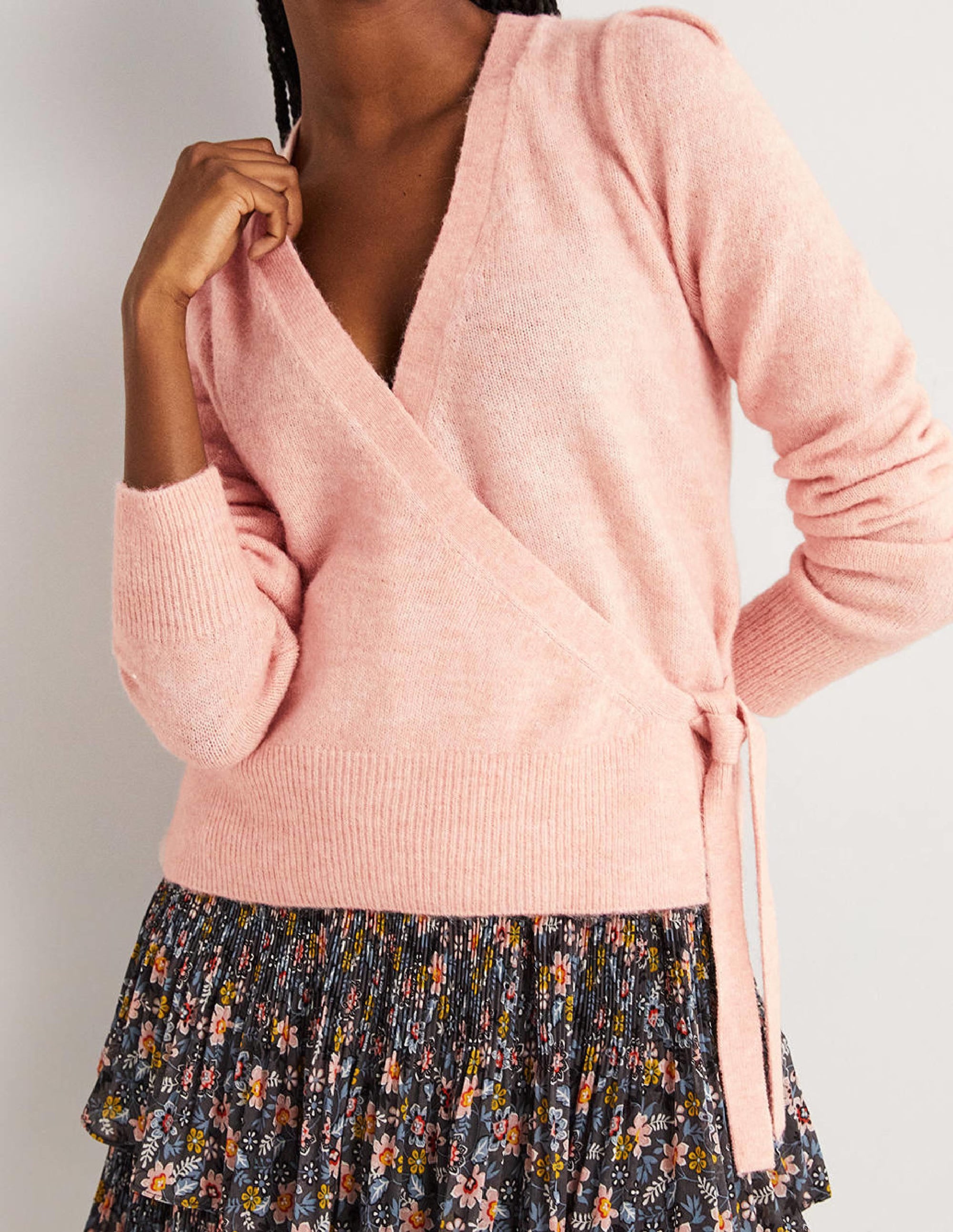 Fluffy Wrap Cardigan-Pink Frosting - Image 5