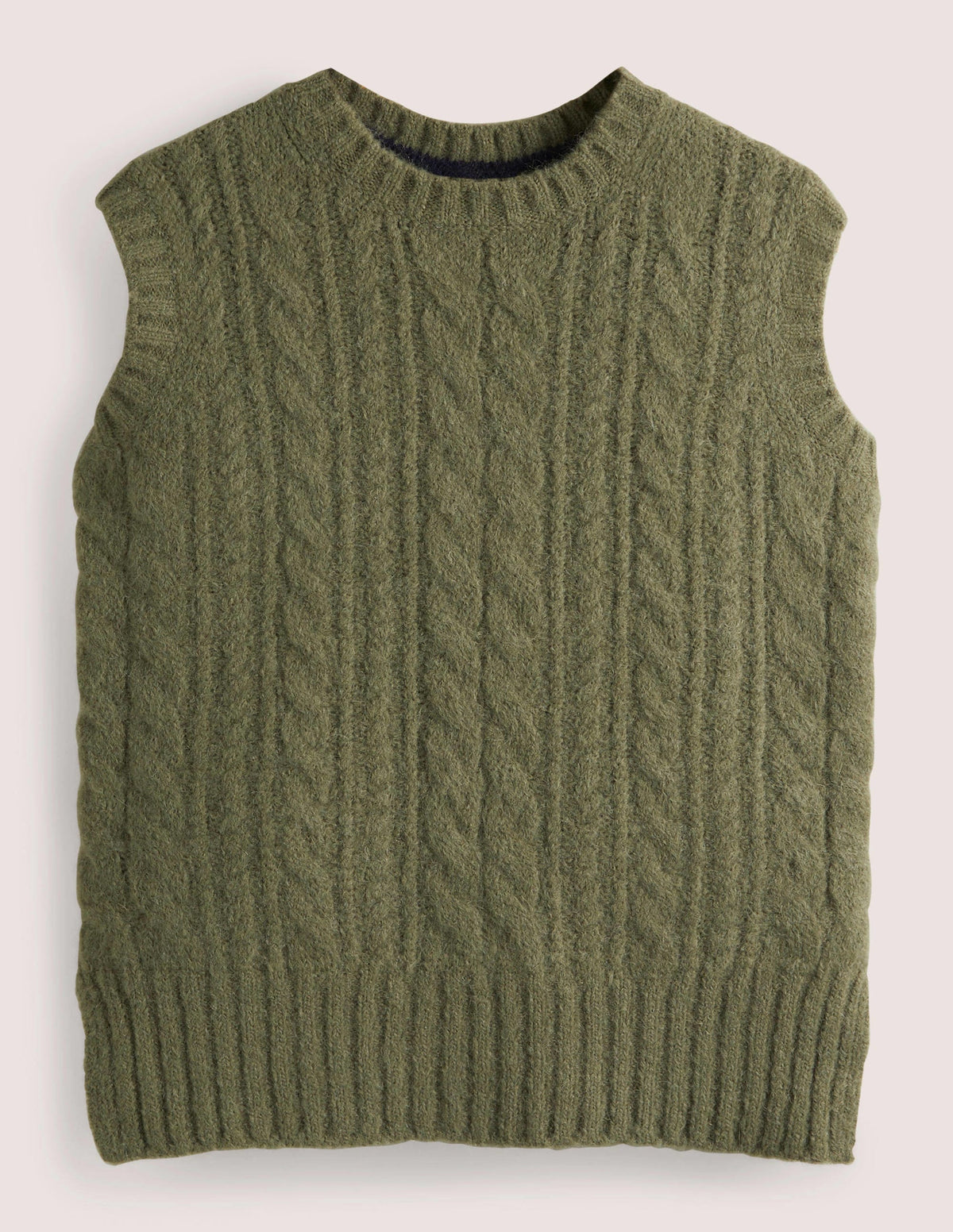 Relaxed Cable Sweater Vest-Kale Green-5