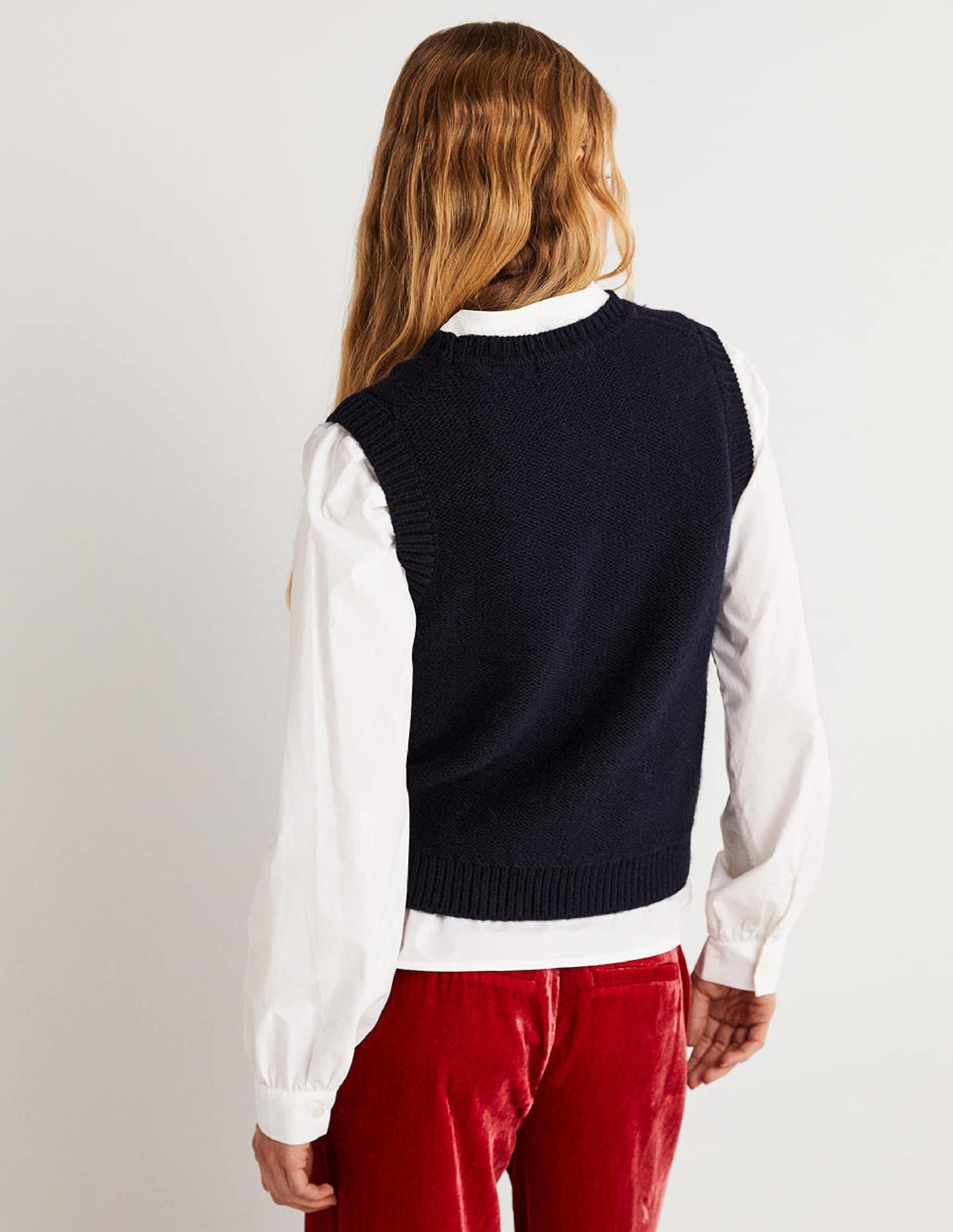 Cable Sweater Vest-Navy - Image 3