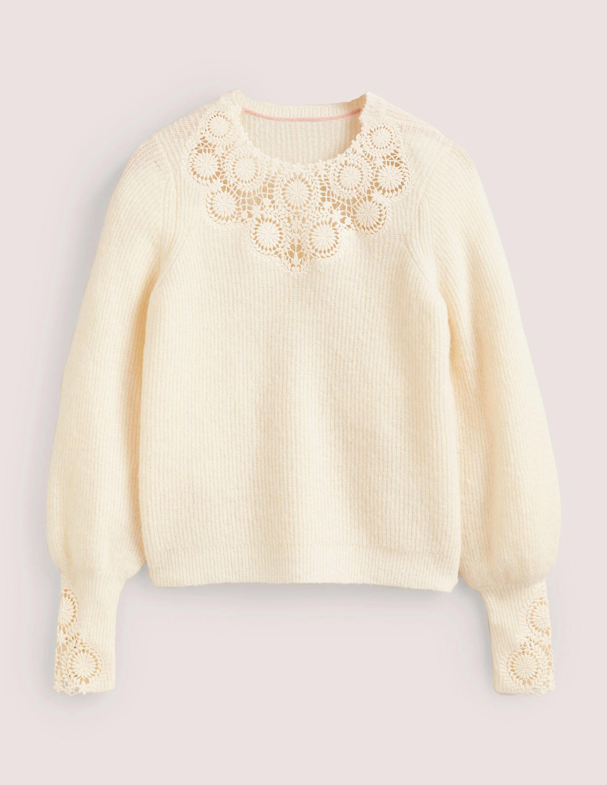 Embroidered Fluffy Sweater-Warm Ivory Embroidery-6