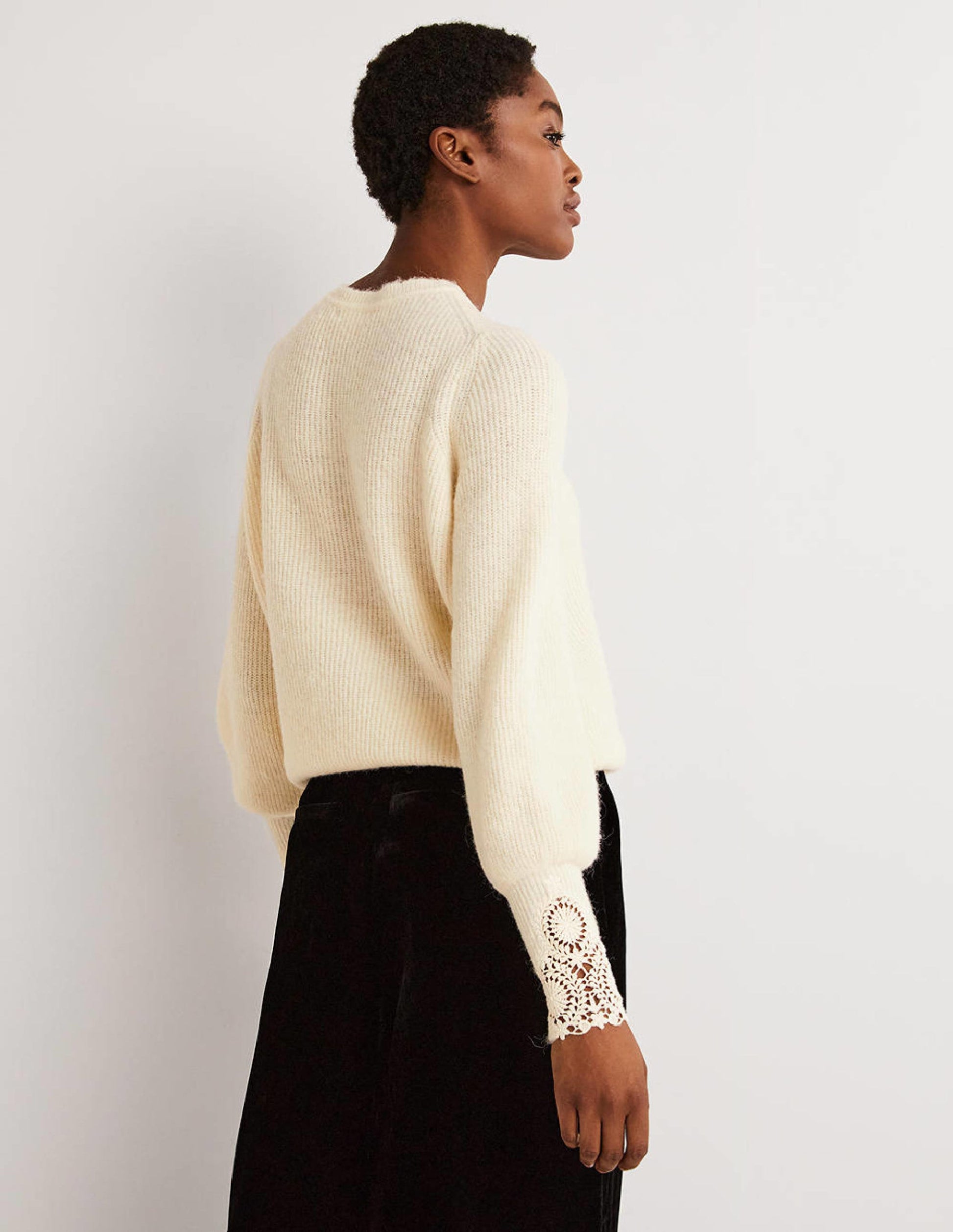 Embroidered Fluffy Sweater-Warm Ivory Embroidery-3