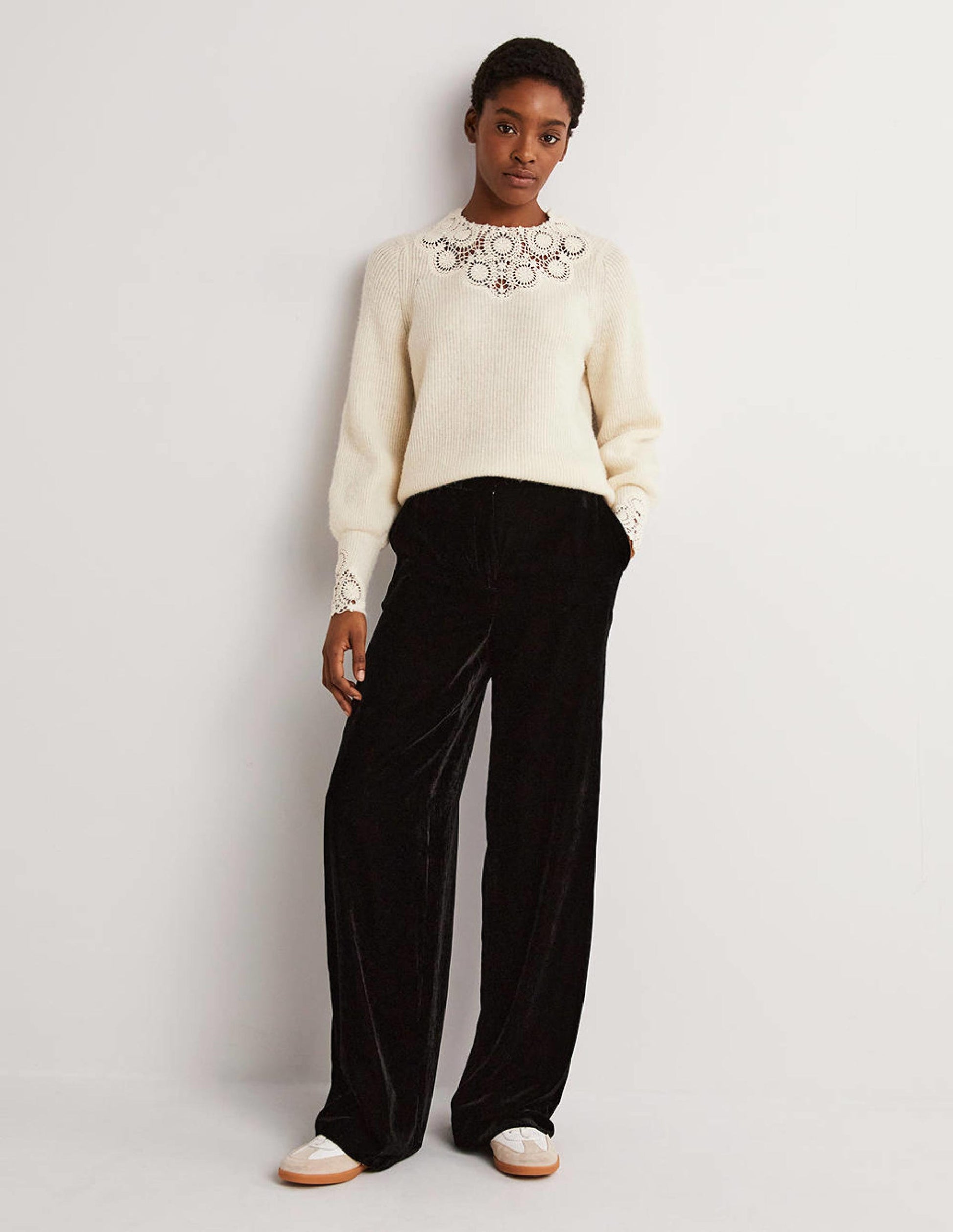 Embroidered Fluffy Sweater-Warm Ivory Embroidery-5