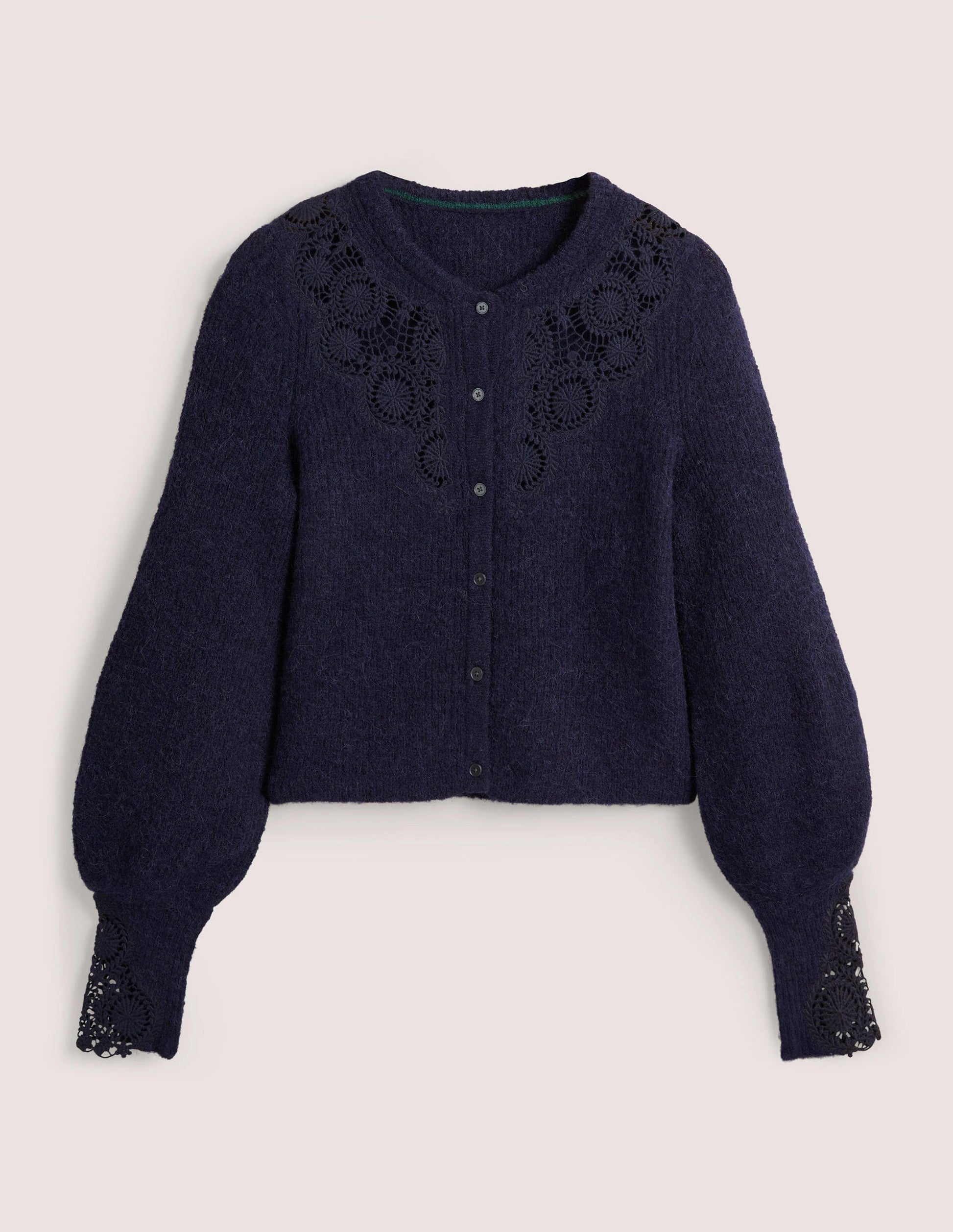 Detail Fluffy Cardigan-Navy Embroidery-6