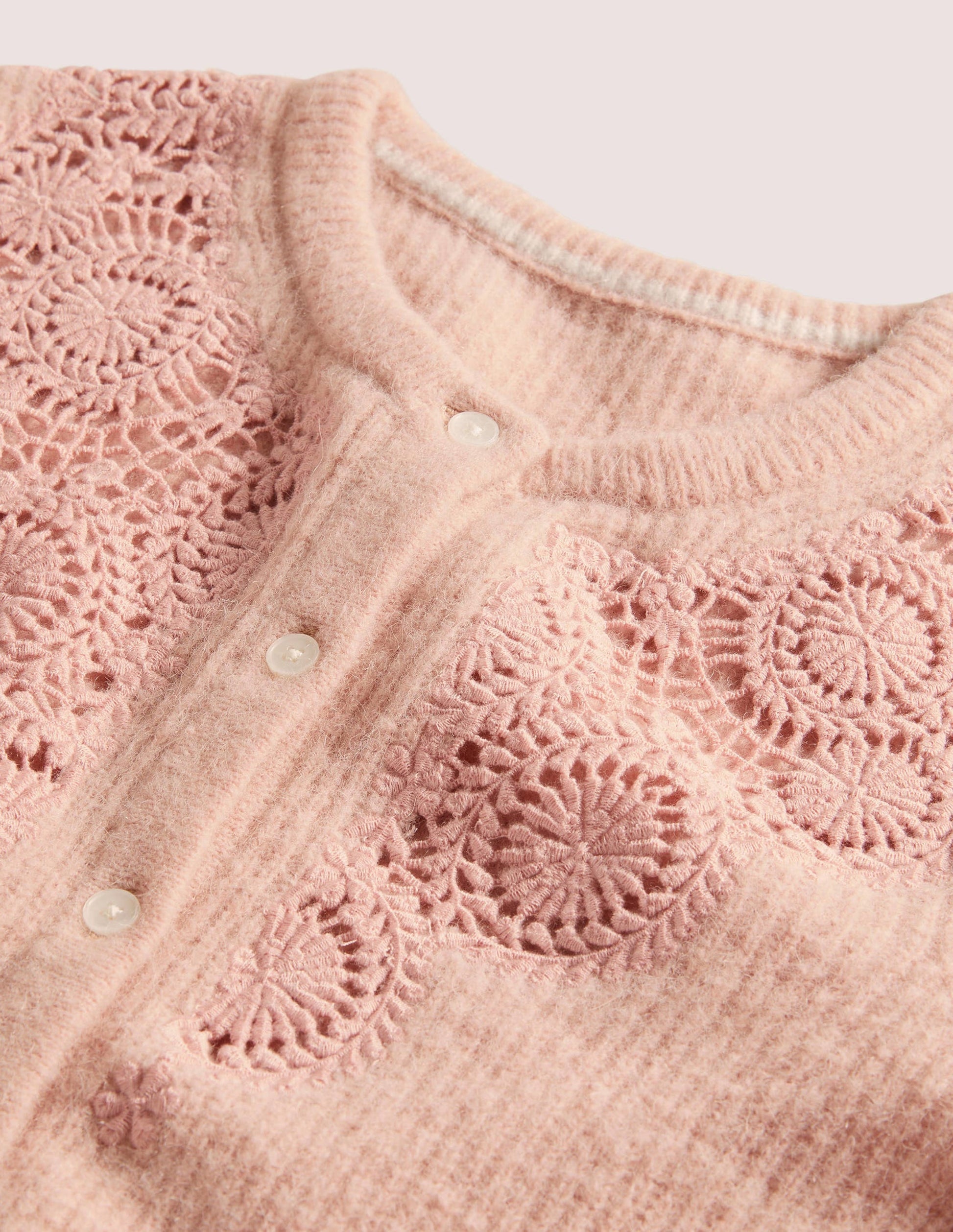 Detail Fluffy Cardigan-Pink Frosting Embroidery-8