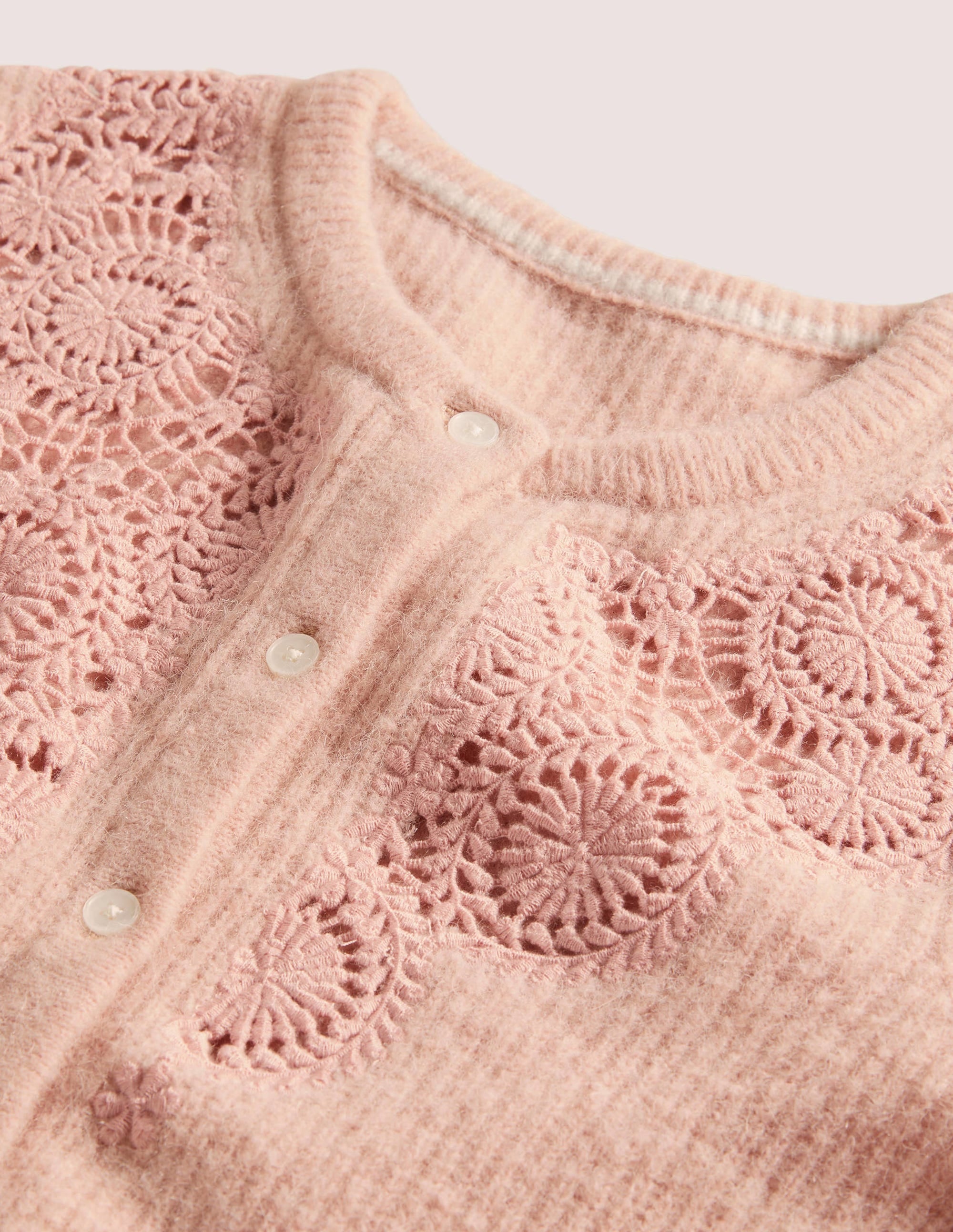 Detail Fluffy Cardigan-Pink Frosting Embroidery - Image 8