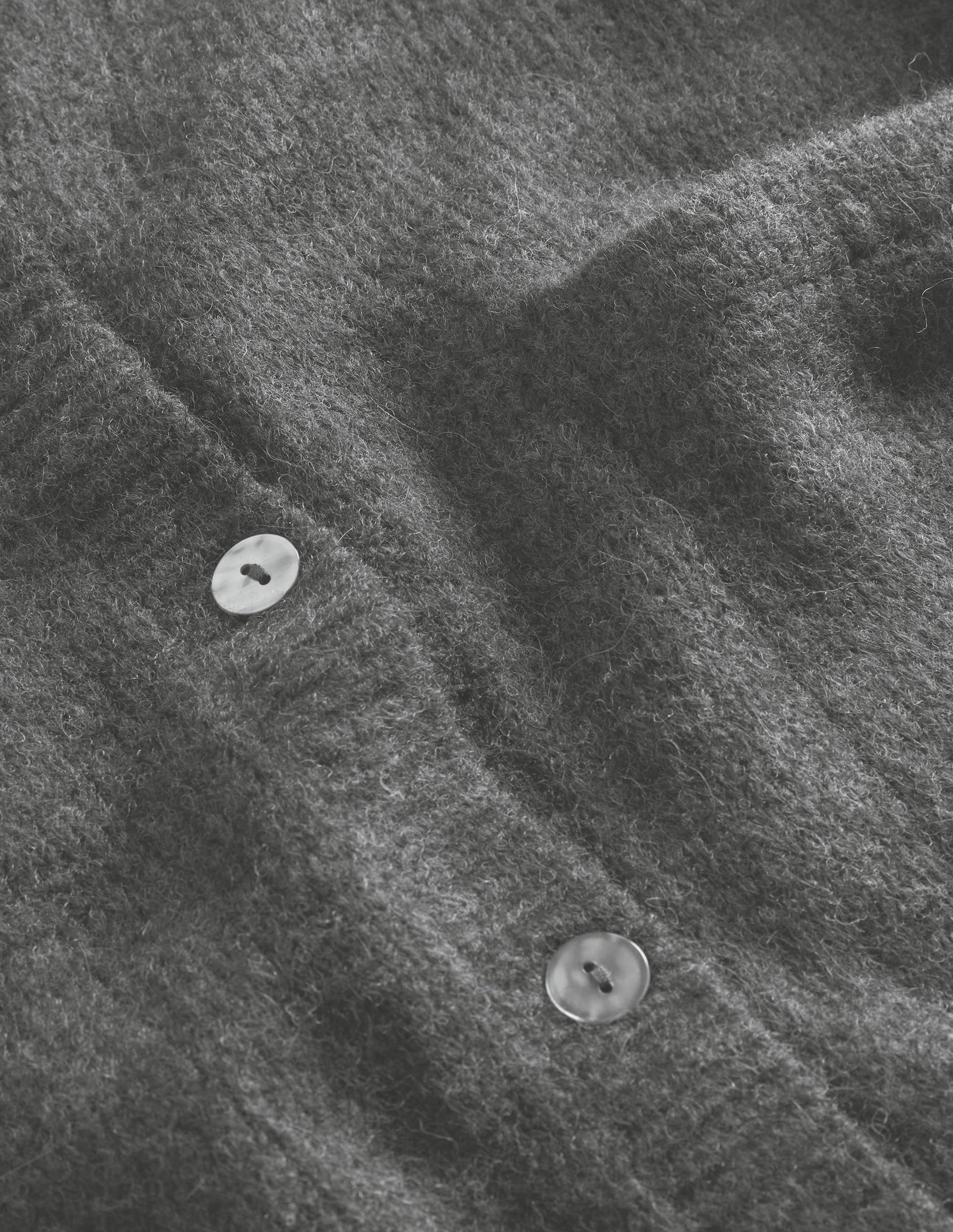 Long Fluffy Cardigan-Charcoal Melange - Image 7