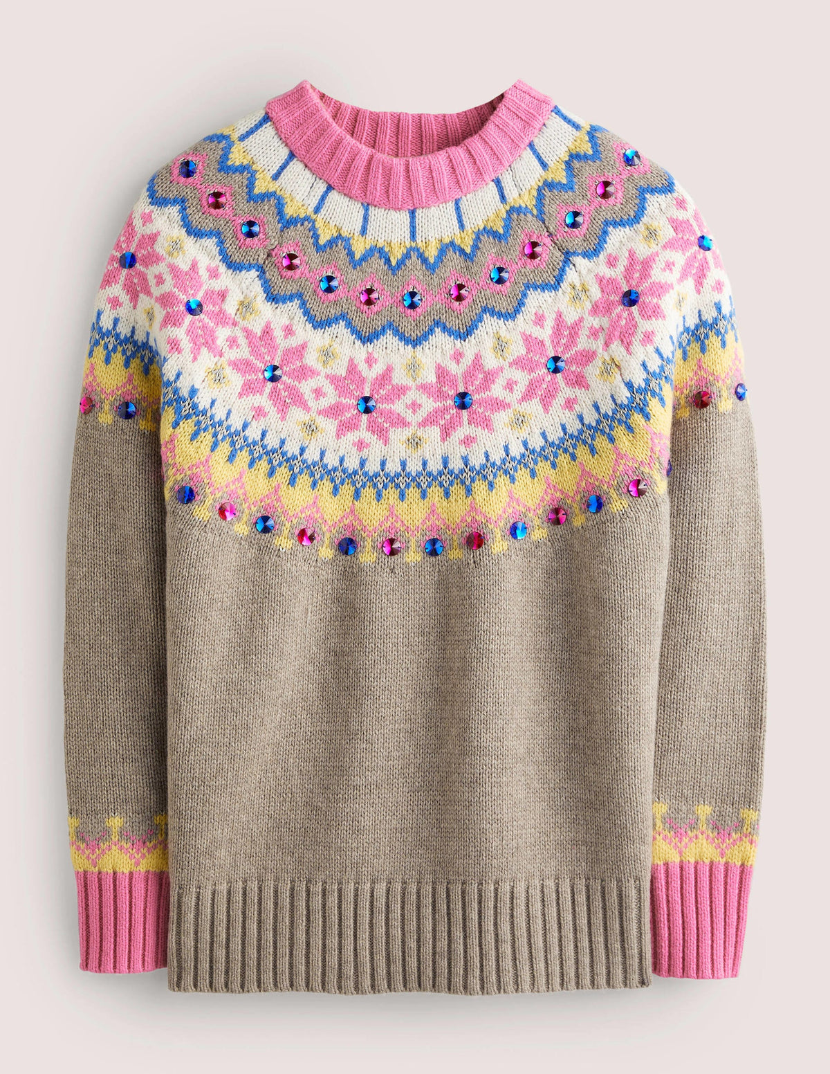 Embellished Fair Isle Sweater-Mink, Embellished Fair Isle-6