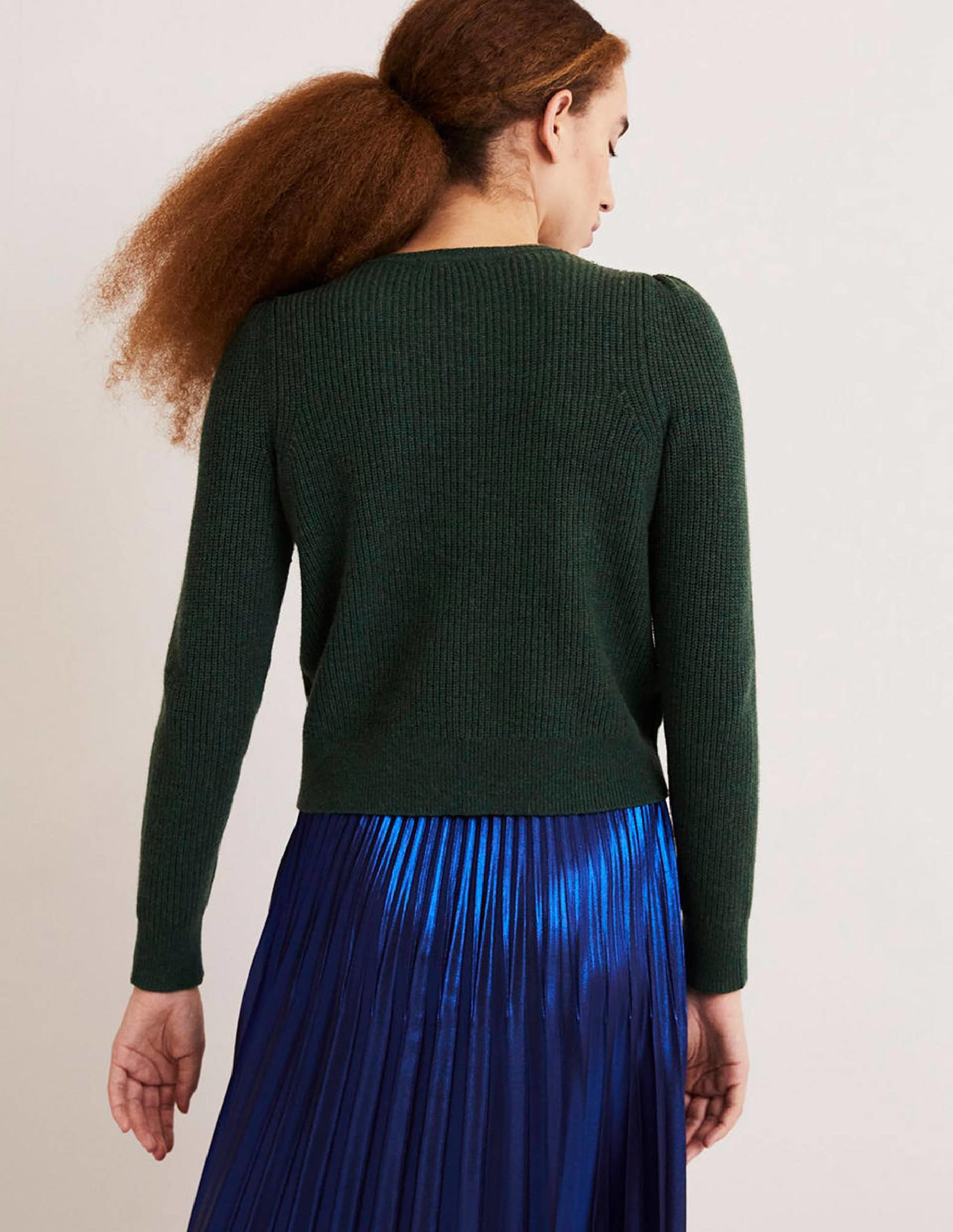 Embellished Stitch Sweater-Dark Green, Embellished Collar - Image 3