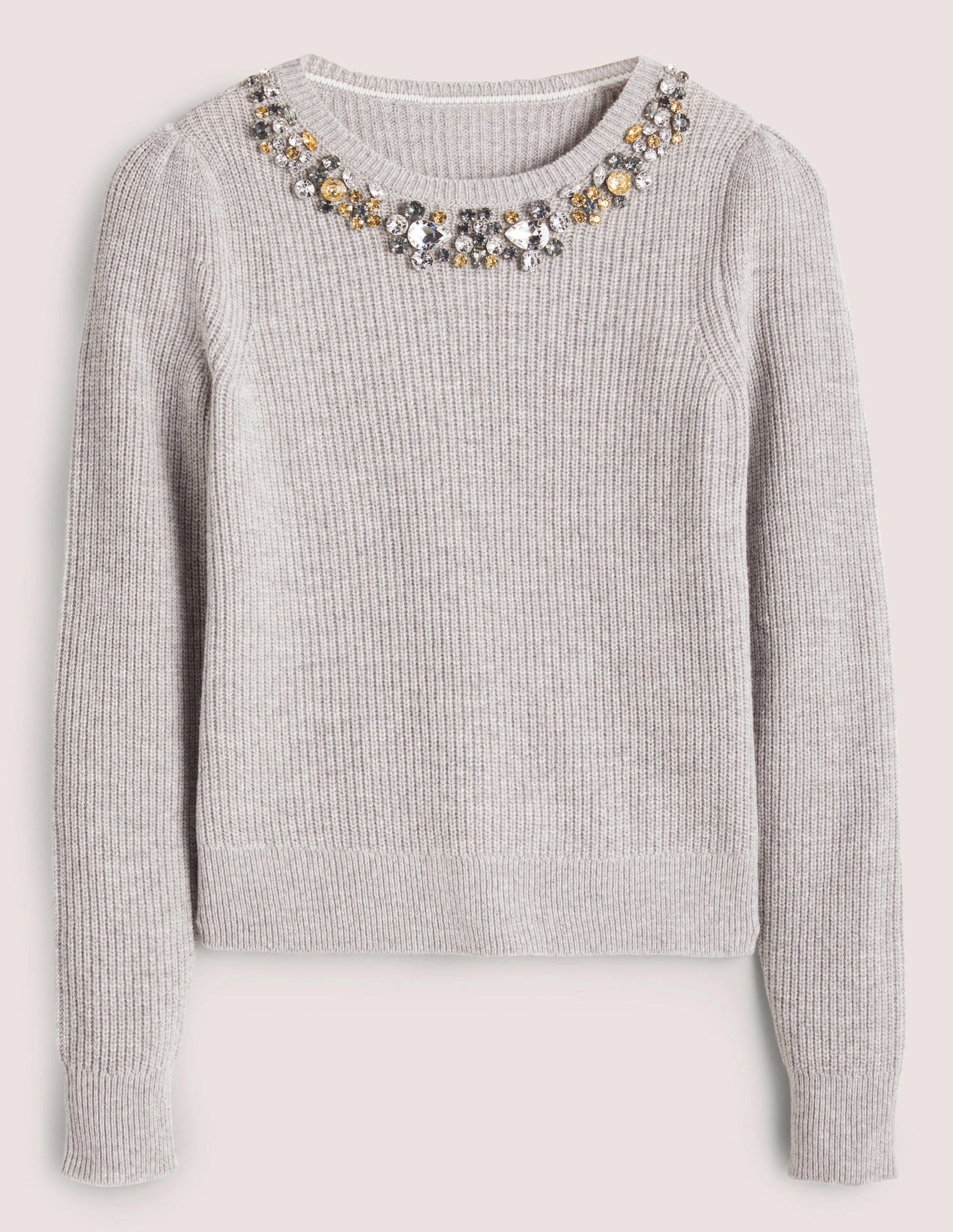 Embellished Stitch Sweater-Grey, Embellished Collar-6