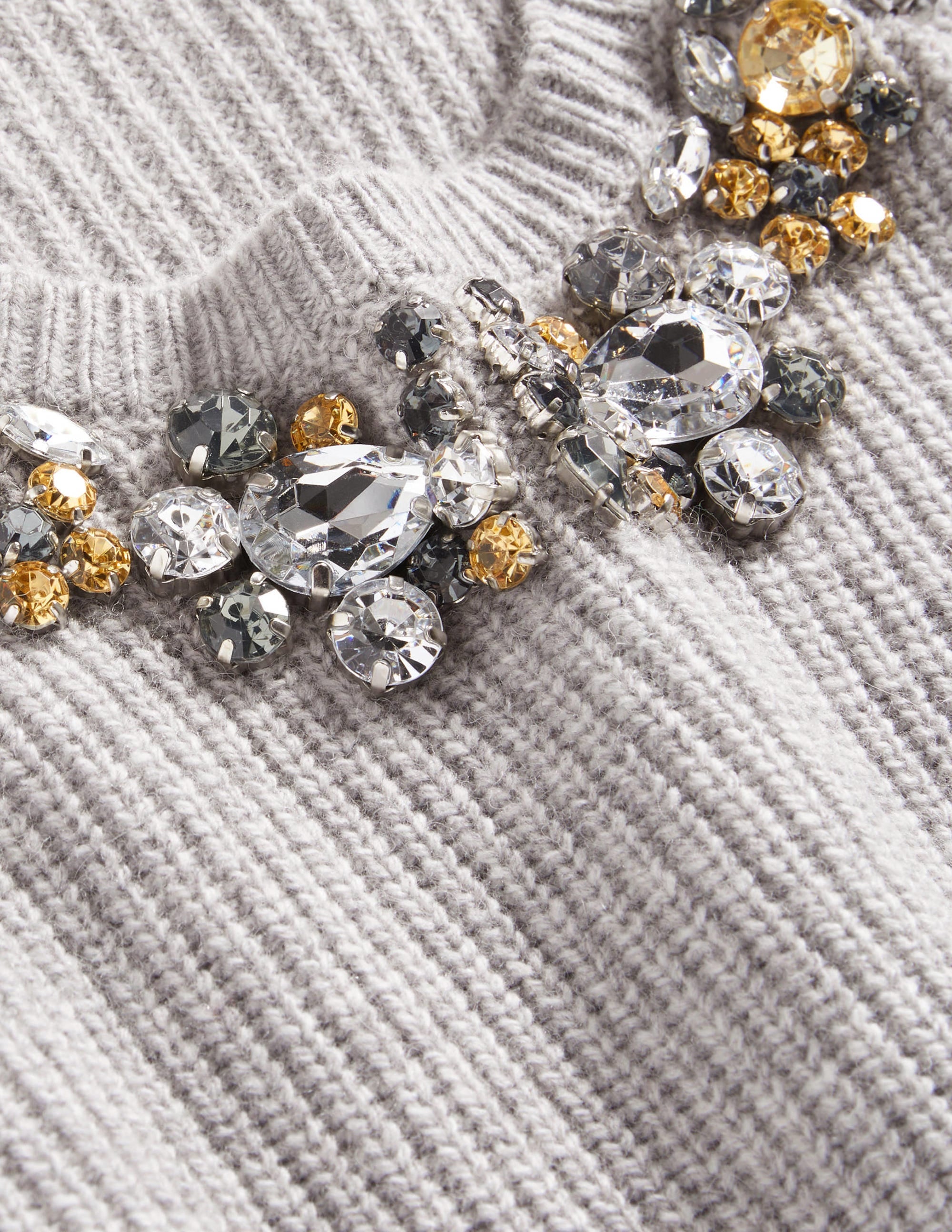 Embellished Stitch Sweater-Grey, Embellished Collar - Image 7