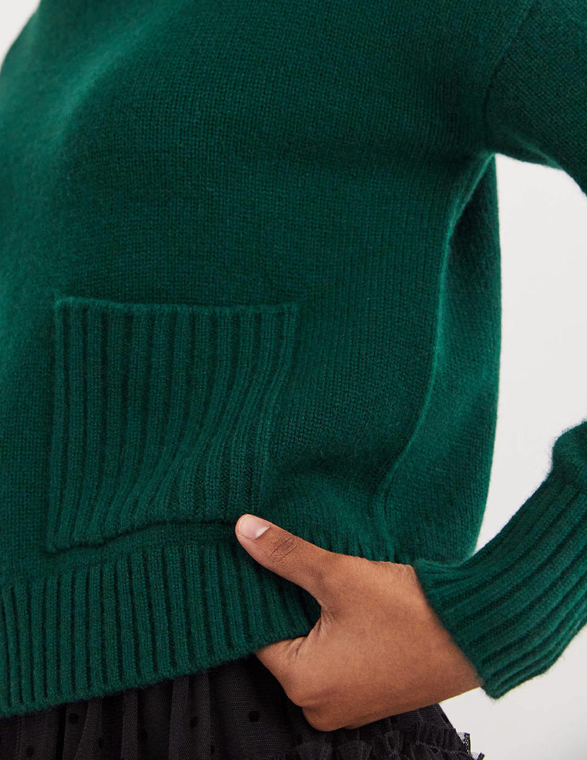 Cashmere High Neck Sweater-Trekking Green-2