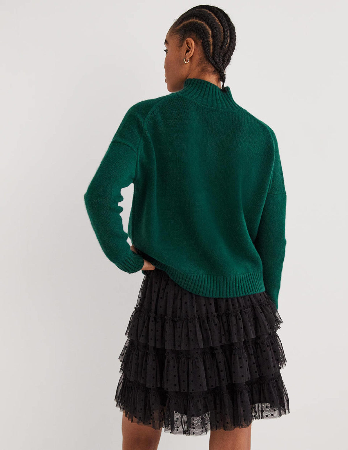 Cashmere High Neck Sweater-Trekking Green-3