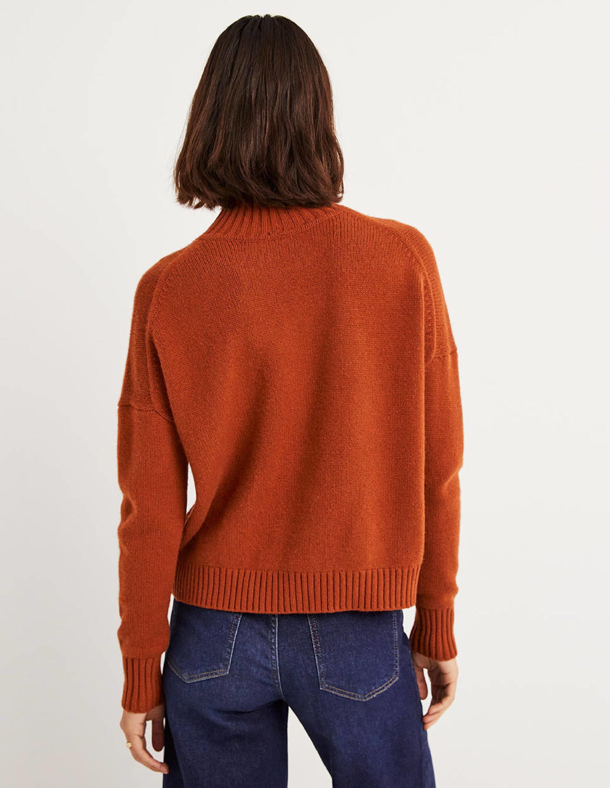 Cashmere High Neck Sweater-Copper Red-2