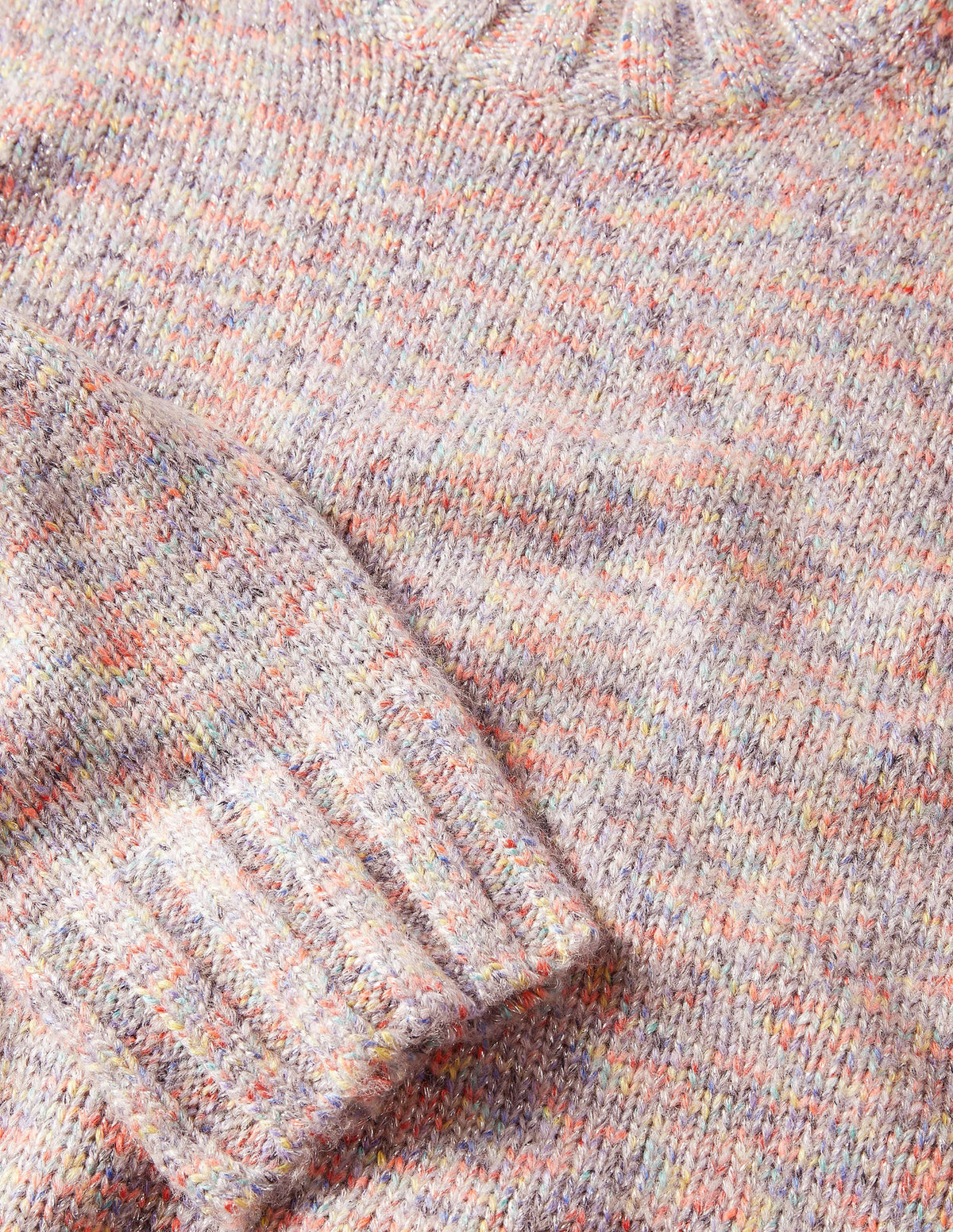 Speckled Fluffy Sweater-Grey Melange-6