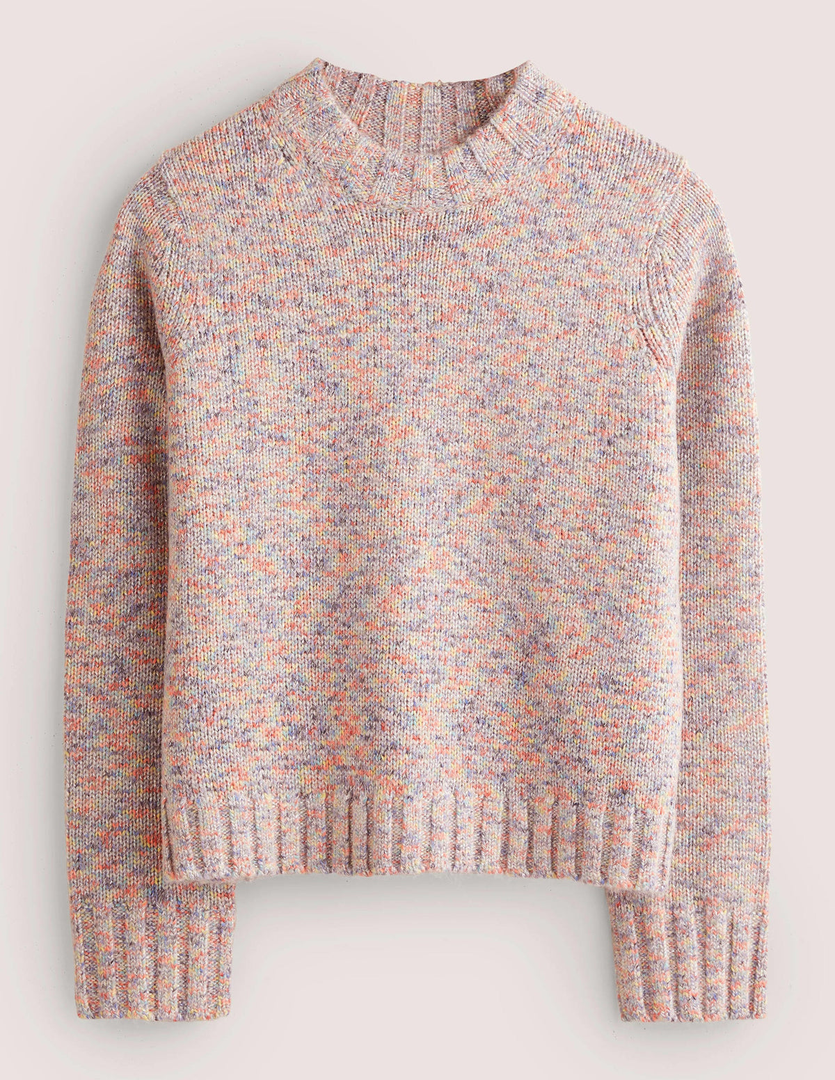 Speckled Fluffy Sweater-Grey Melange-5