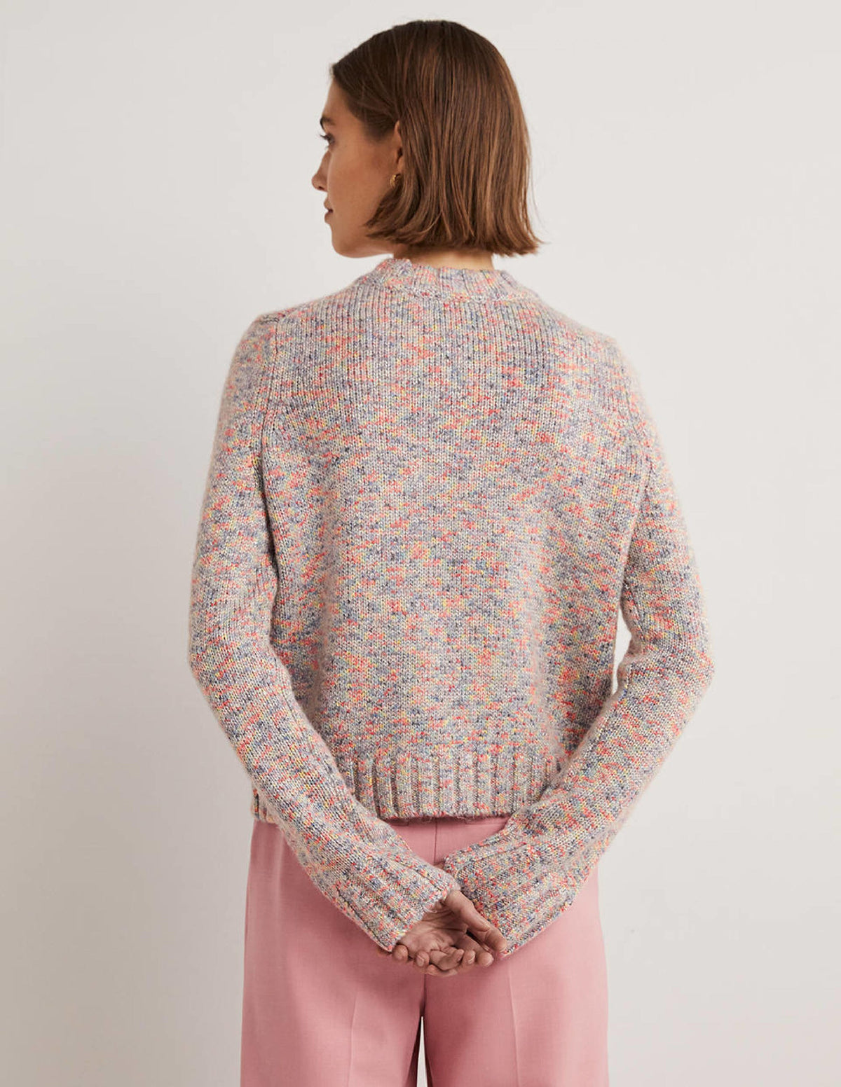 Speckled Fluffy Sweater-Grey Melange - Image 3